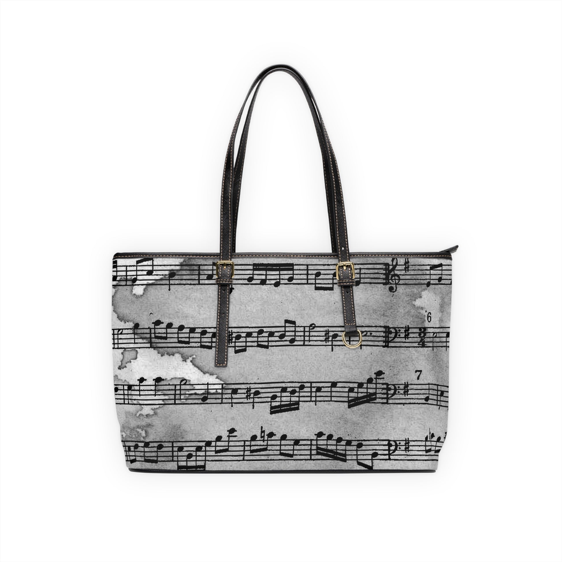 Drip Spill Type Beat Sheet Music Black PU Leather Shoulder Bag, Artsulli - Art is Long, Life is Short, Bags, Size, 17" x 11", Color, Black, , , 18295143446476118881