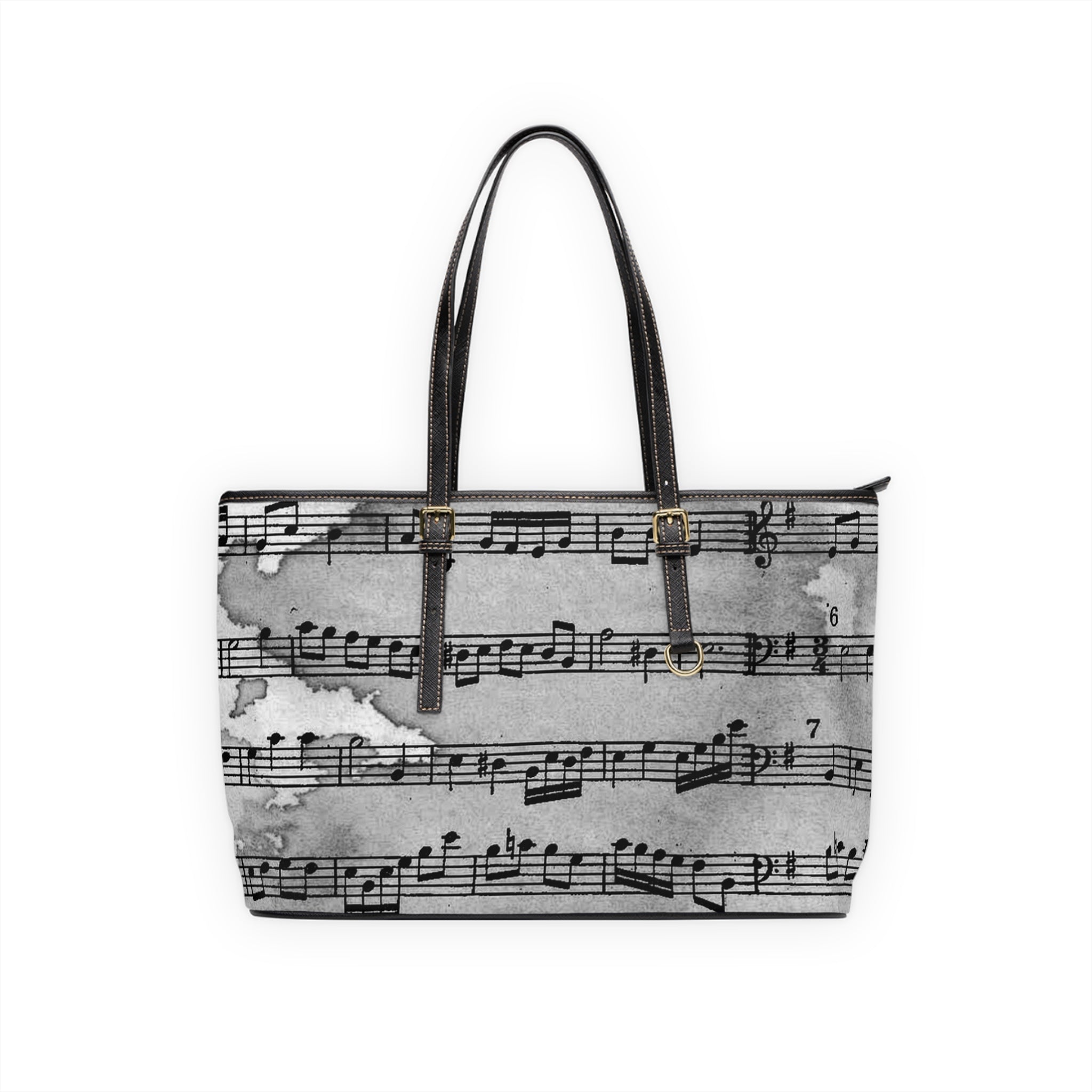 Drip Spill Type Beat Sheet Music Black PU Leather Shoulder Bag, Artsulli - Art is Long, Life is Short, Bags, Size, 17" x 11", Color, Black, , , 18295143446476118881
