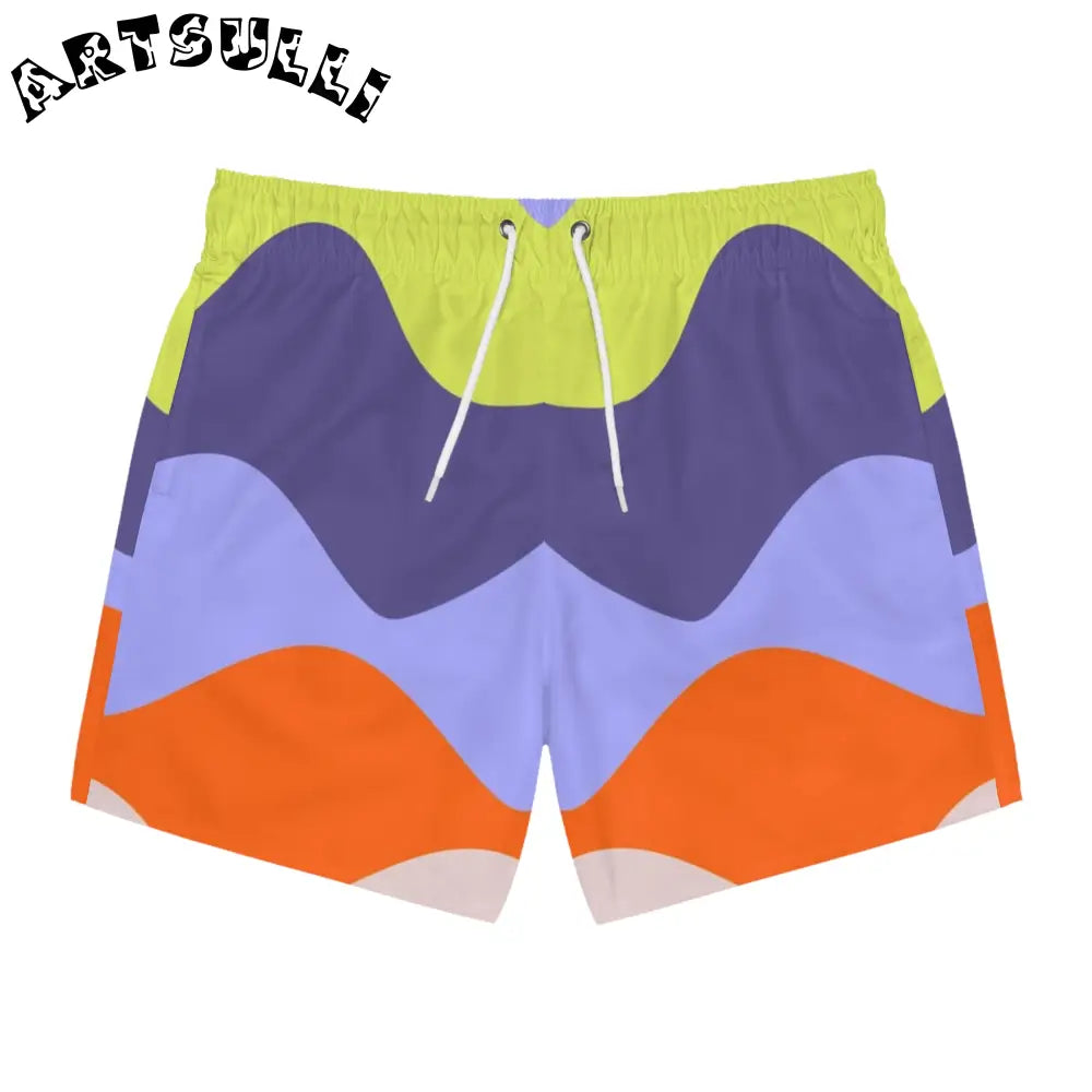 JAKKOUTTHEBXX Waves Yellow and Blue Swim Trunks (AOP) JAKKOUTTHEBXX