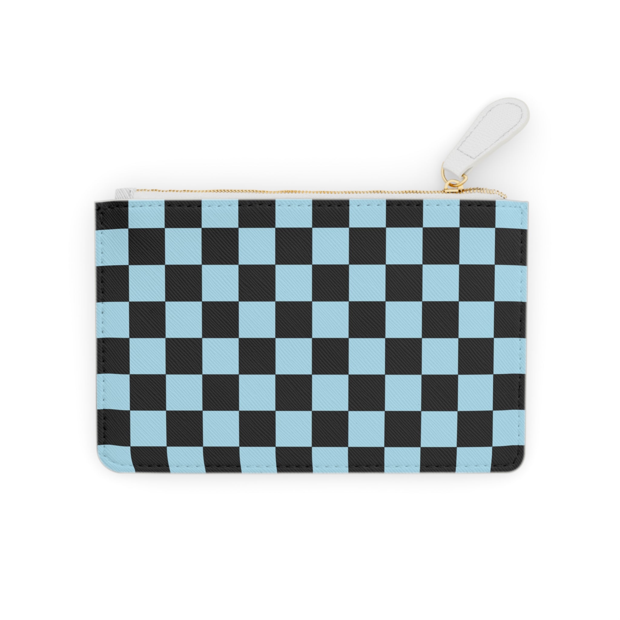 Checkerboard Black and Blue Mini Clutch Bag, Artsulli - Art is Long, Life is Short, Bags, Size, 6.3” x 4”, Color, White, , , 62811344839895568559