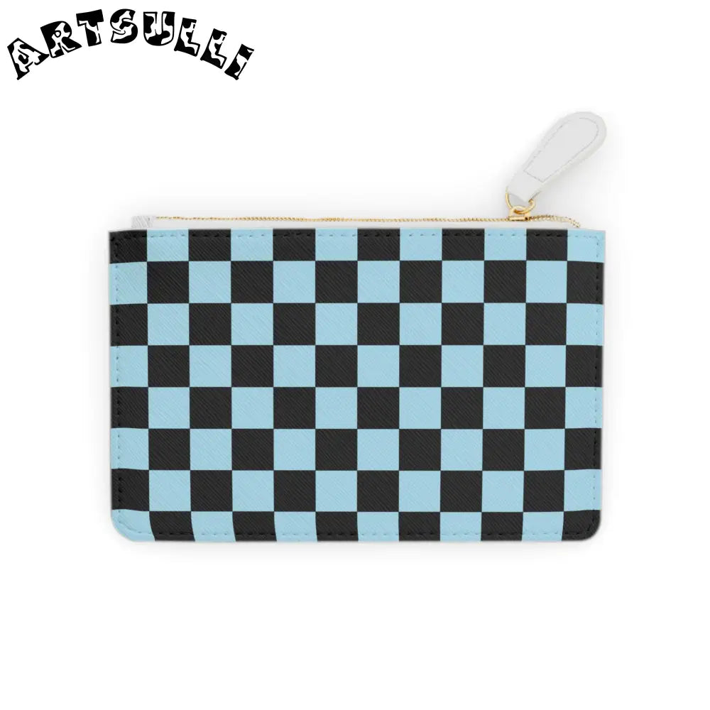 JAKKOUTTHEBXX Checkerboard Black and Blue Mini Clutch Bag