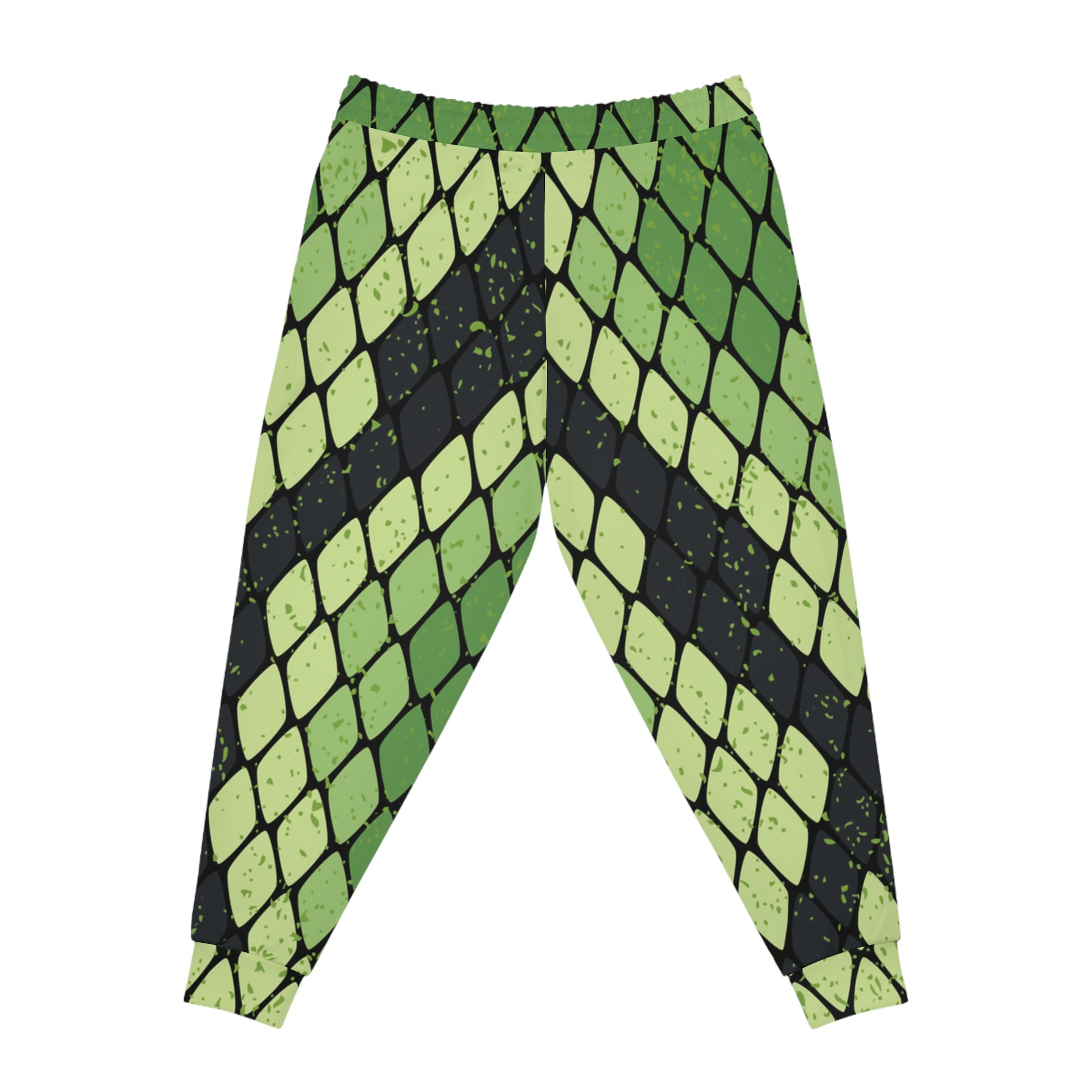 Snake Skin Green and Black Athletic Joggers (AOP), Artsulli - Art is Long, Life is Short, All Over Prints, , , , , , , 