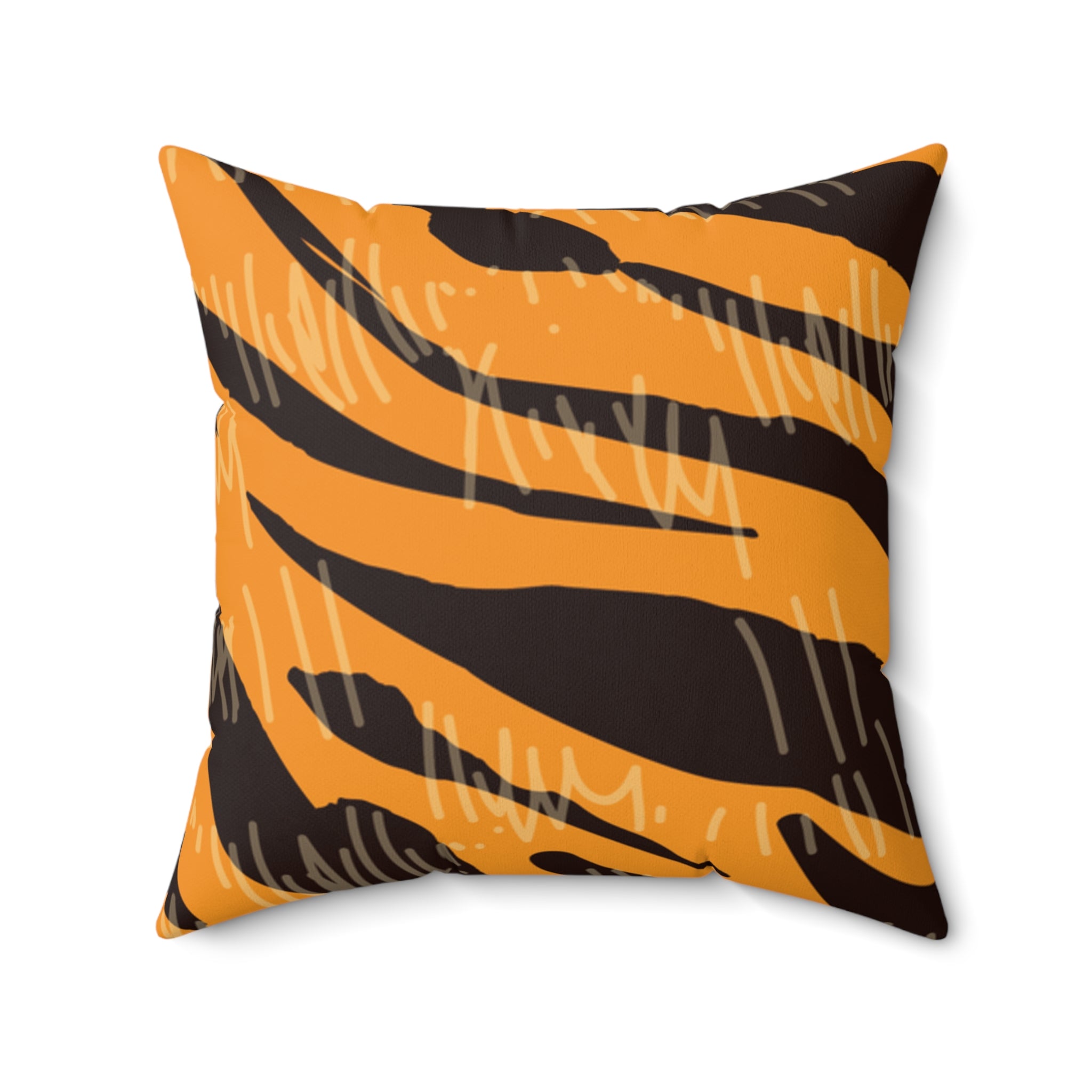 Tiger Scratches Orange & Black Faux Suede Square Pillow, Artsulli - Art is Long, Life is Short, Home Decor, Size, 20" × 20", , , , , 12943078727917