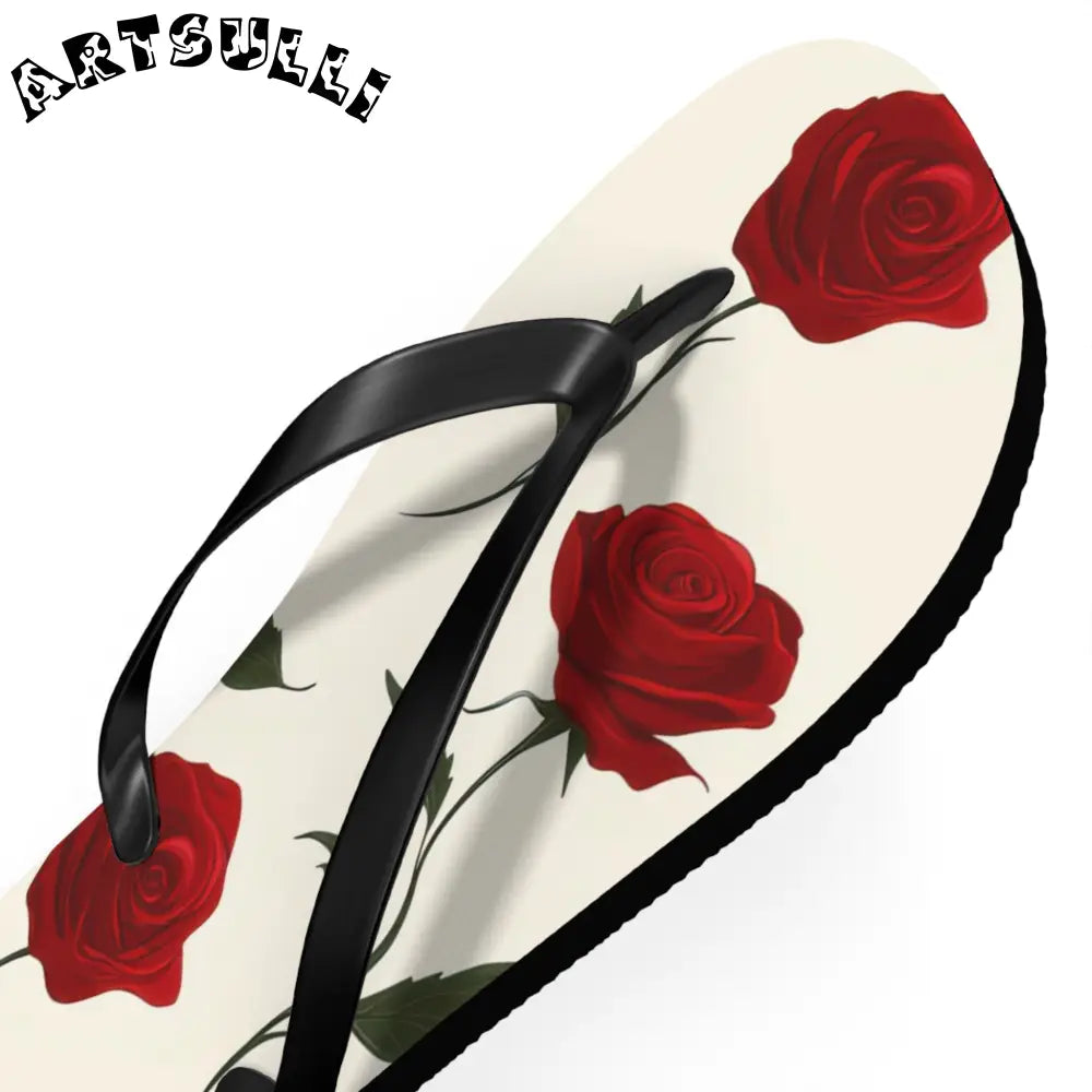 JAKKOUTTHEBXX Red Roses Flip Flops JAKKOUTTHEBXX Artsulli - Art