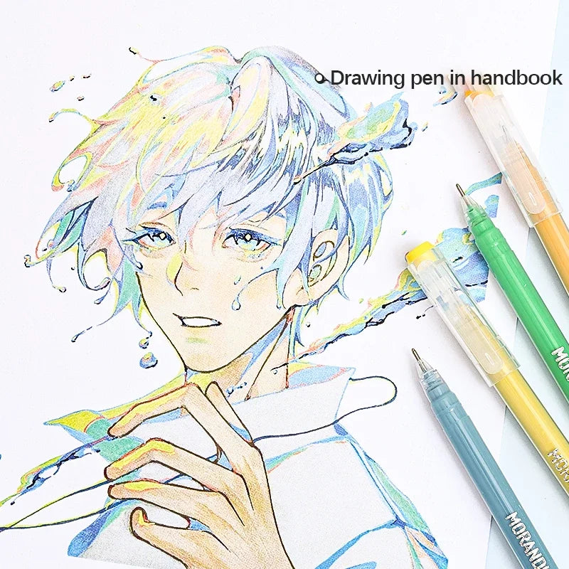 9pcs Colores Markers Brush Pens Set Fast-drying Graffiti Painting Drawing Highlighter School Supplies for Student Art Stationery