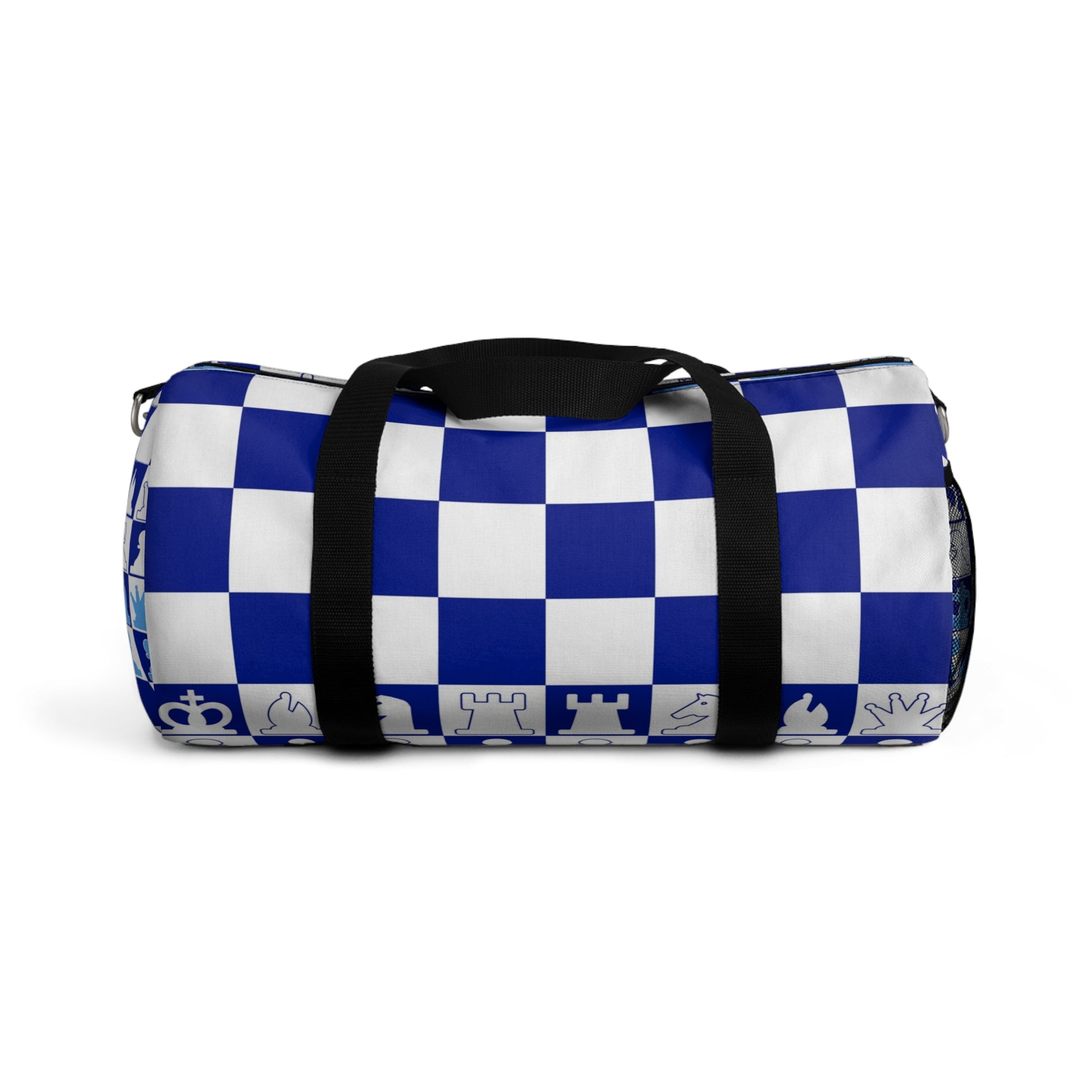 Chessboard Royal Blue & Navy Blue Duffel Bag, Artsulli - Art is Long, Life is Short, Bags, Size, Small, , , , , 31160671413000929056