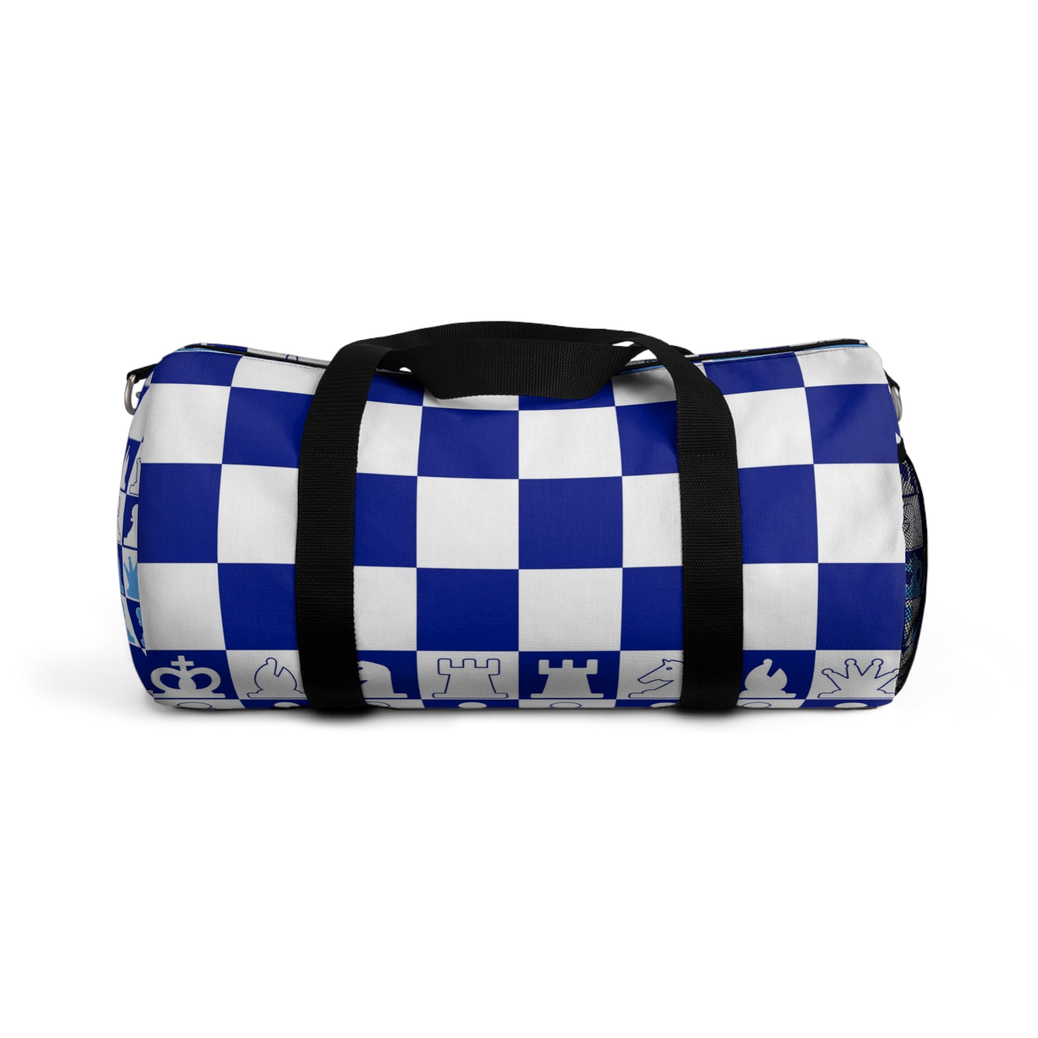 Chessboard Royal Blue & Navy Blue Duffel Bag, Artsulli - Art is Long, Life is Short, Bags, Size, Small, , , , , 31160671413000929056
