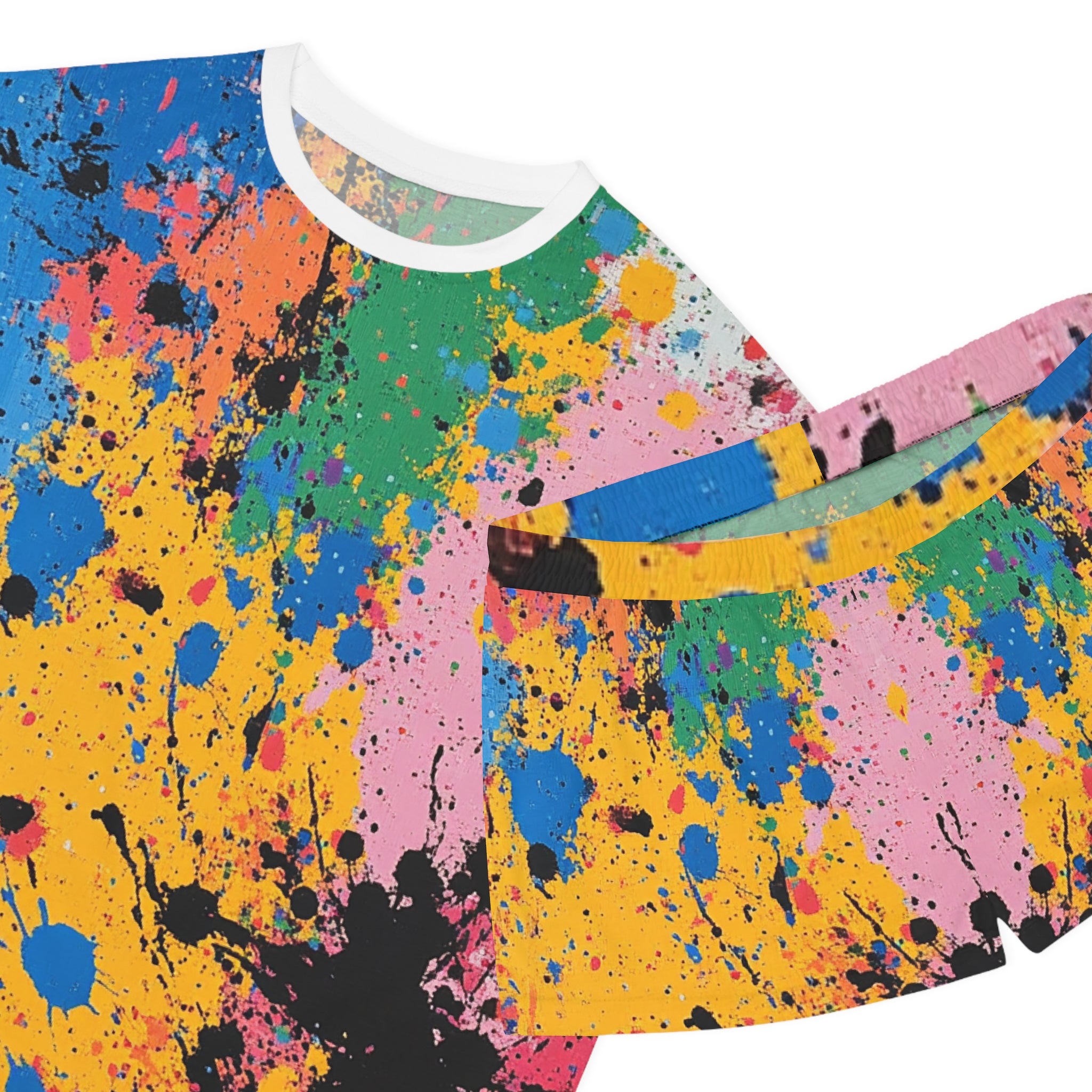 The Colors Of Paint Splatter Women's Short Pajama Set (AOP), Artsulli - Art is Long, Life is Short, All Over Prints, , , , , , , 
