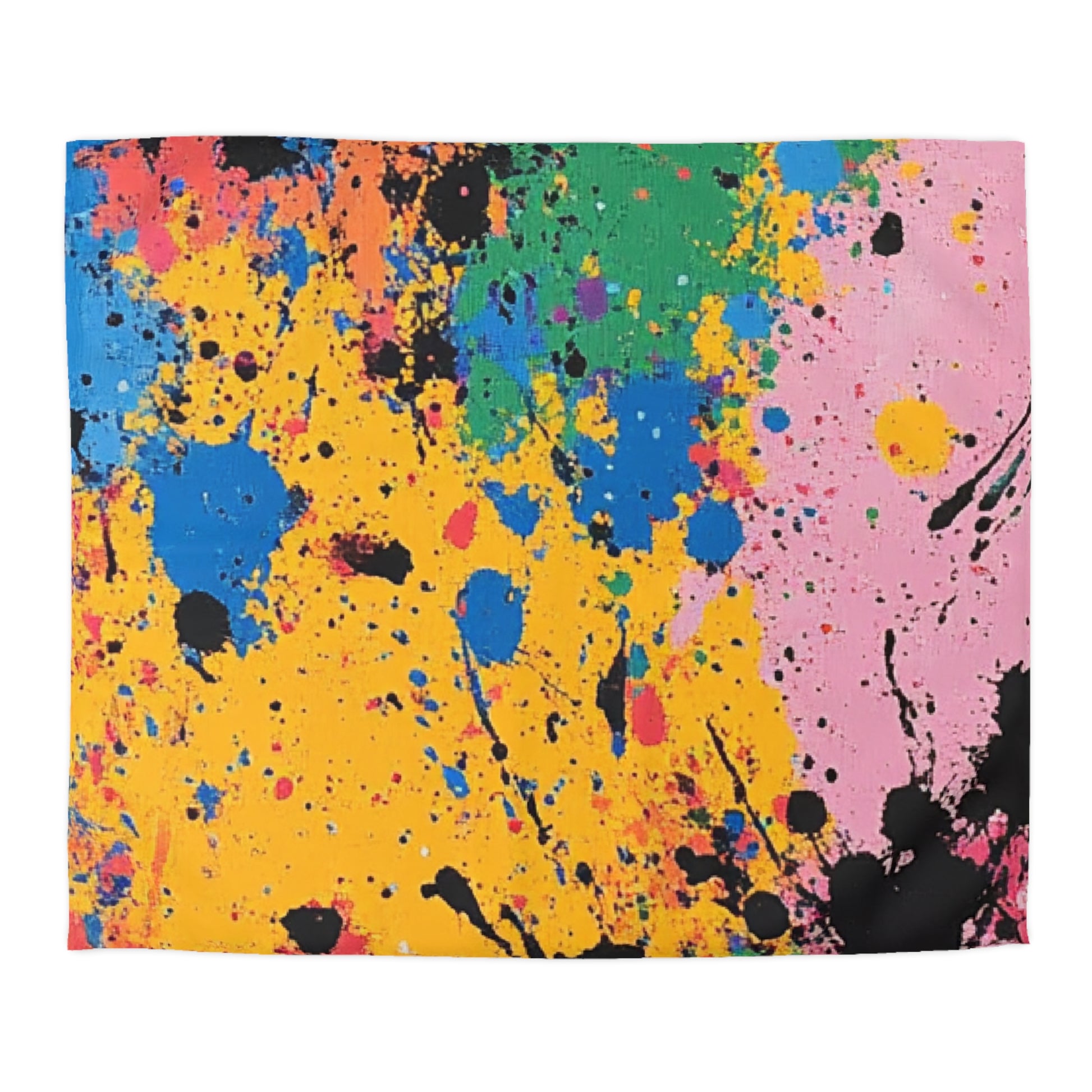 The Colors Of Paint Splatter Microfiber Duvet Cover, Artsulli - Art is Long, Life is Short, Home Decor, Size, King, Color, Cream, , , 12592924035121