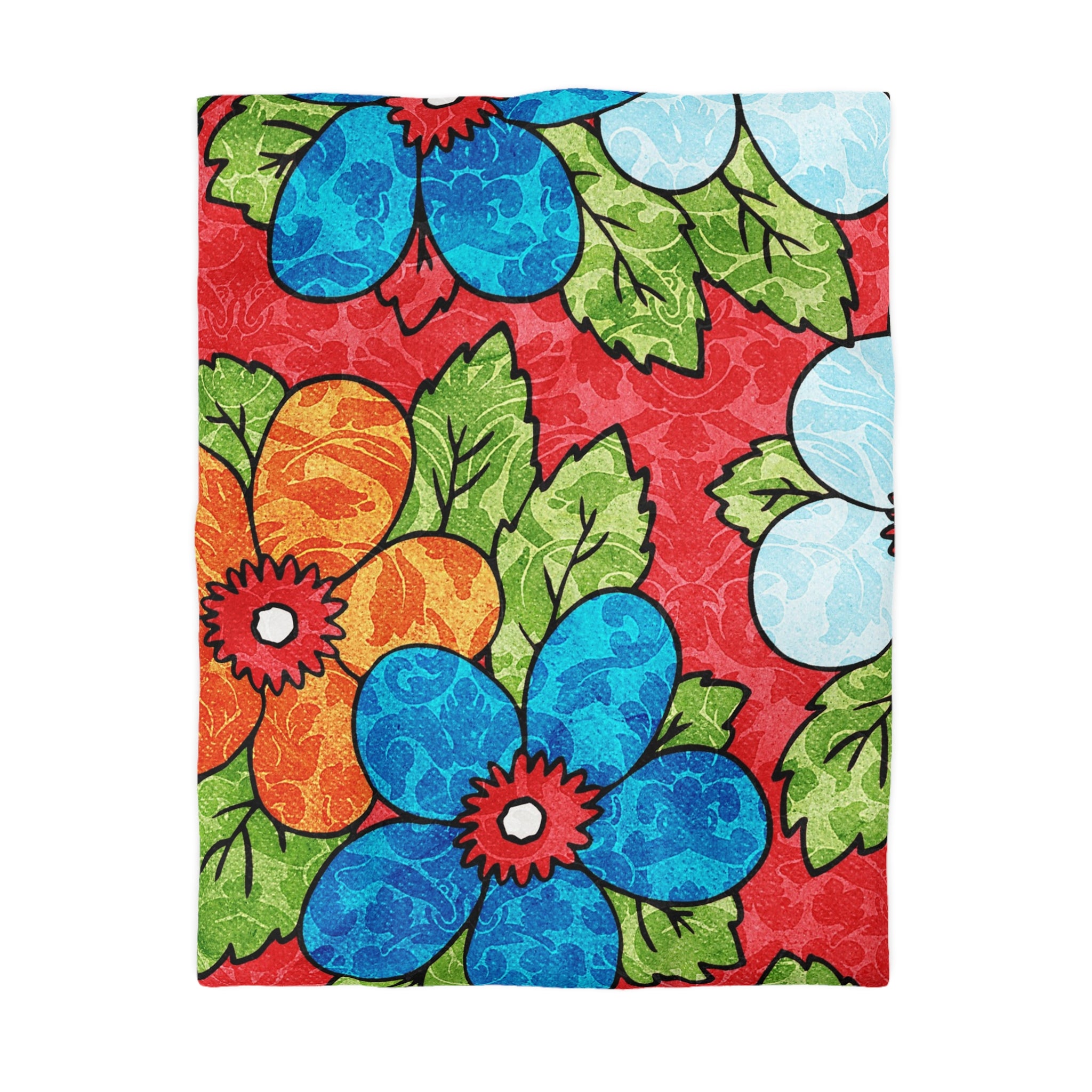 Groovy Red Floral Kl Microfiber Duvet Cover, Artsulli - Art is Long, Life is Short, Home Decor, Size, Twin, Color, White, , , 46280312792829356721