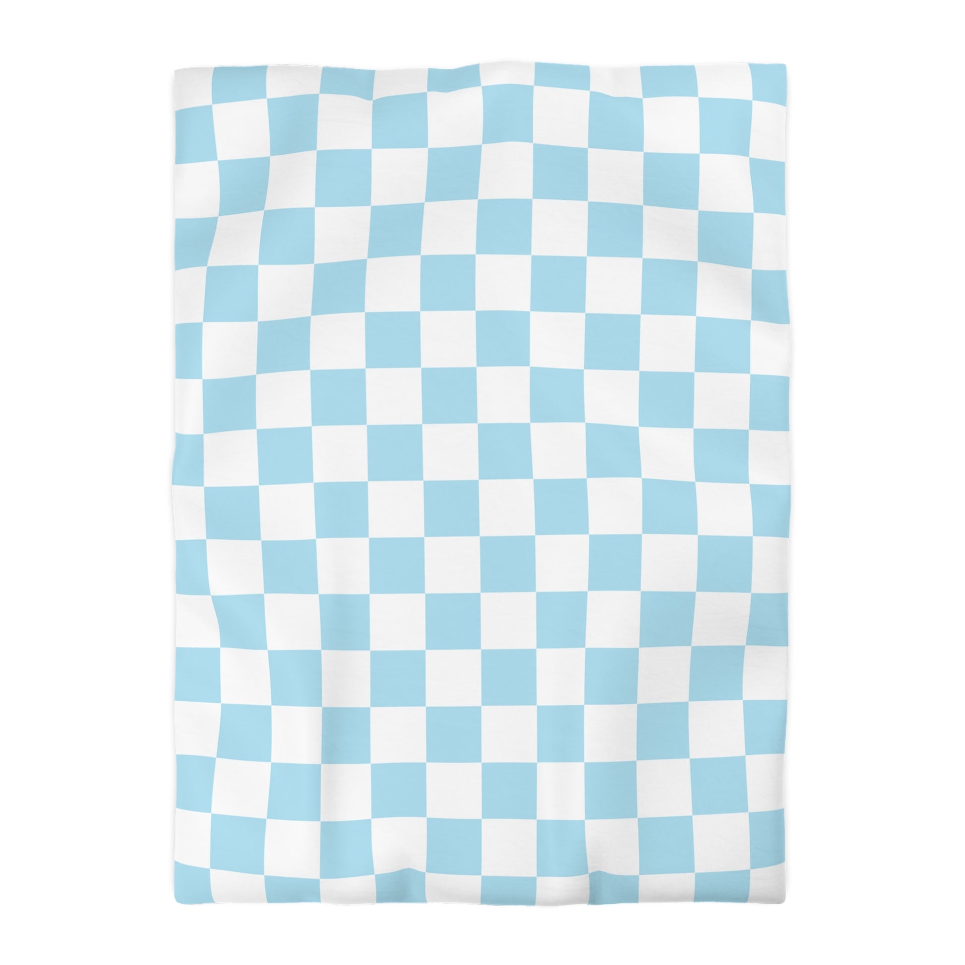 Checkerboard Sky Blue Microfiber Duvet Cover, Artsulli - Art is Long, Life is Short, Home Decor, Size, Twin XL, Color, White, , , 14421364448637025740