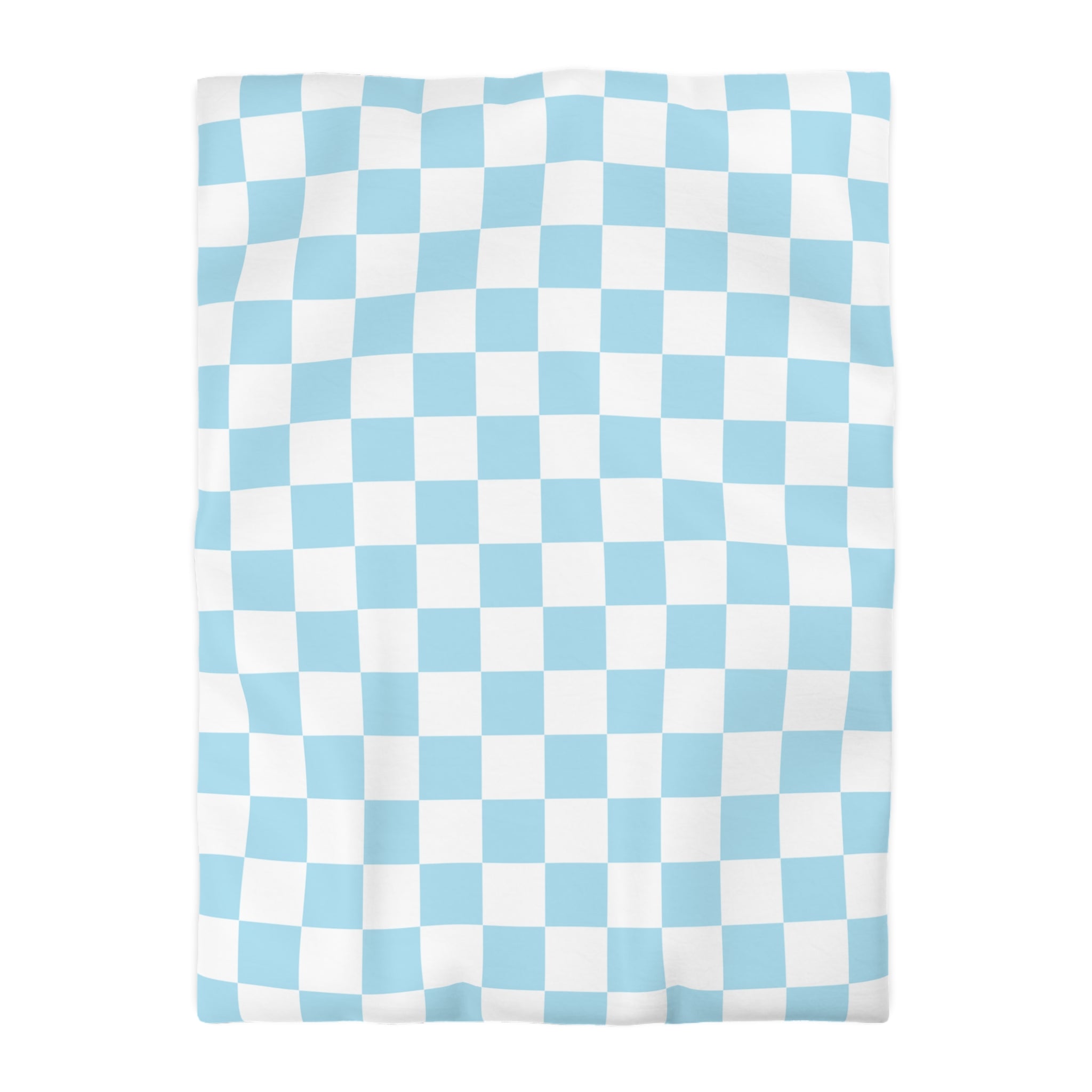 Checkerboard Sky Blue Microfiber Duvet Cover, Artsulli - Art is Long, Life is Short, Home Decor, Size, Twin XL, Color, White, , , 14421364448637025740
