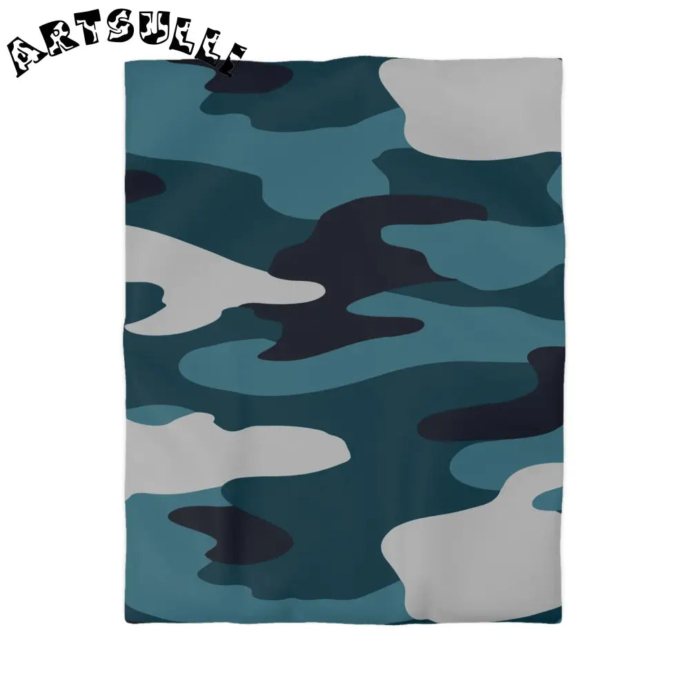 JAKKOUTTHEBXX Blue Camouflage Microfiber Duvet Cover JAKKOUTTHEBXX