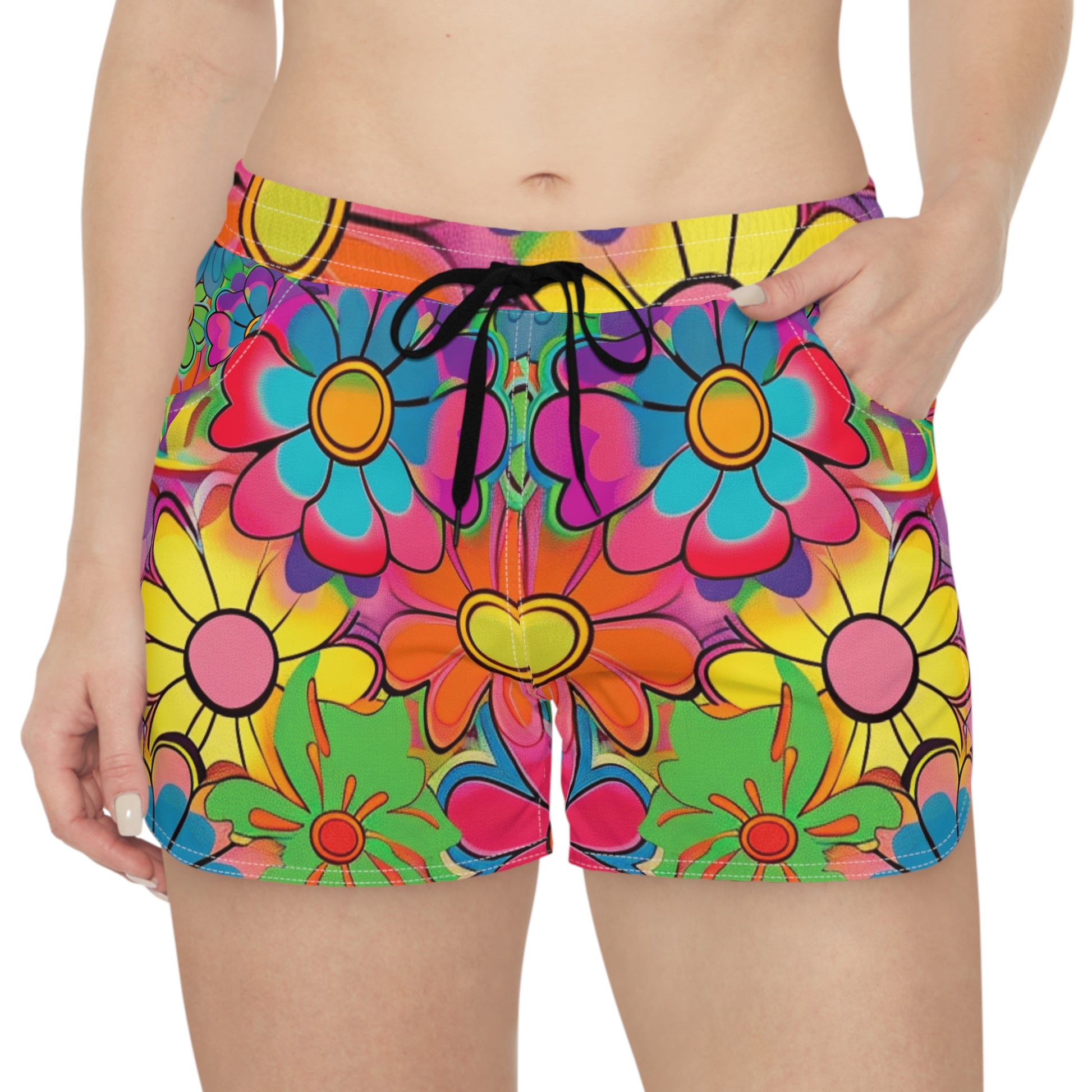 Chromatic Daisy Dream Women's Casual Shorts (AOP), Artsulli - Art is Long, Life is Short, All Over Prints, , , , , , , 