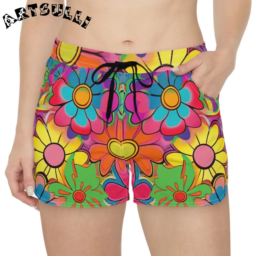 JAKKOUTTHEBXX Chromatic Daisy Dream Women’s Casual Shorts (AOP)