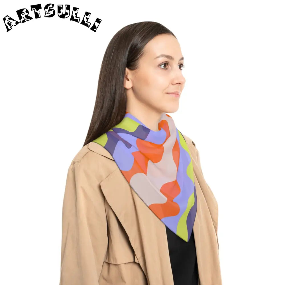 JAKKOUTTHEBXX Waves II Red and Blue Poly Scarf JAKKOUTTHEBXX