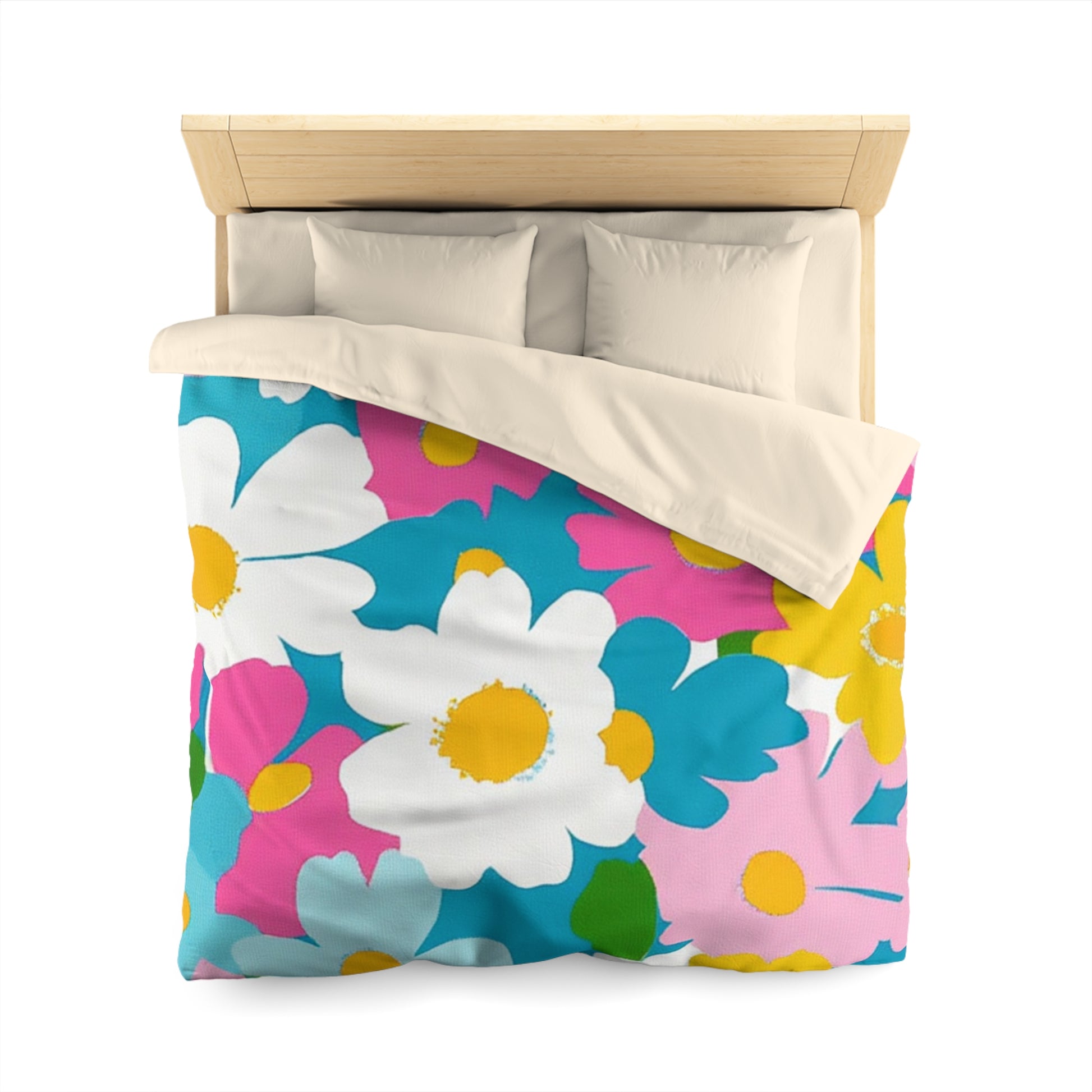 Flowers Multi-Color Microfiber Duvet Cover, Artsulli - Art is Long, Life is Short, Home Decor, , , , , , , 