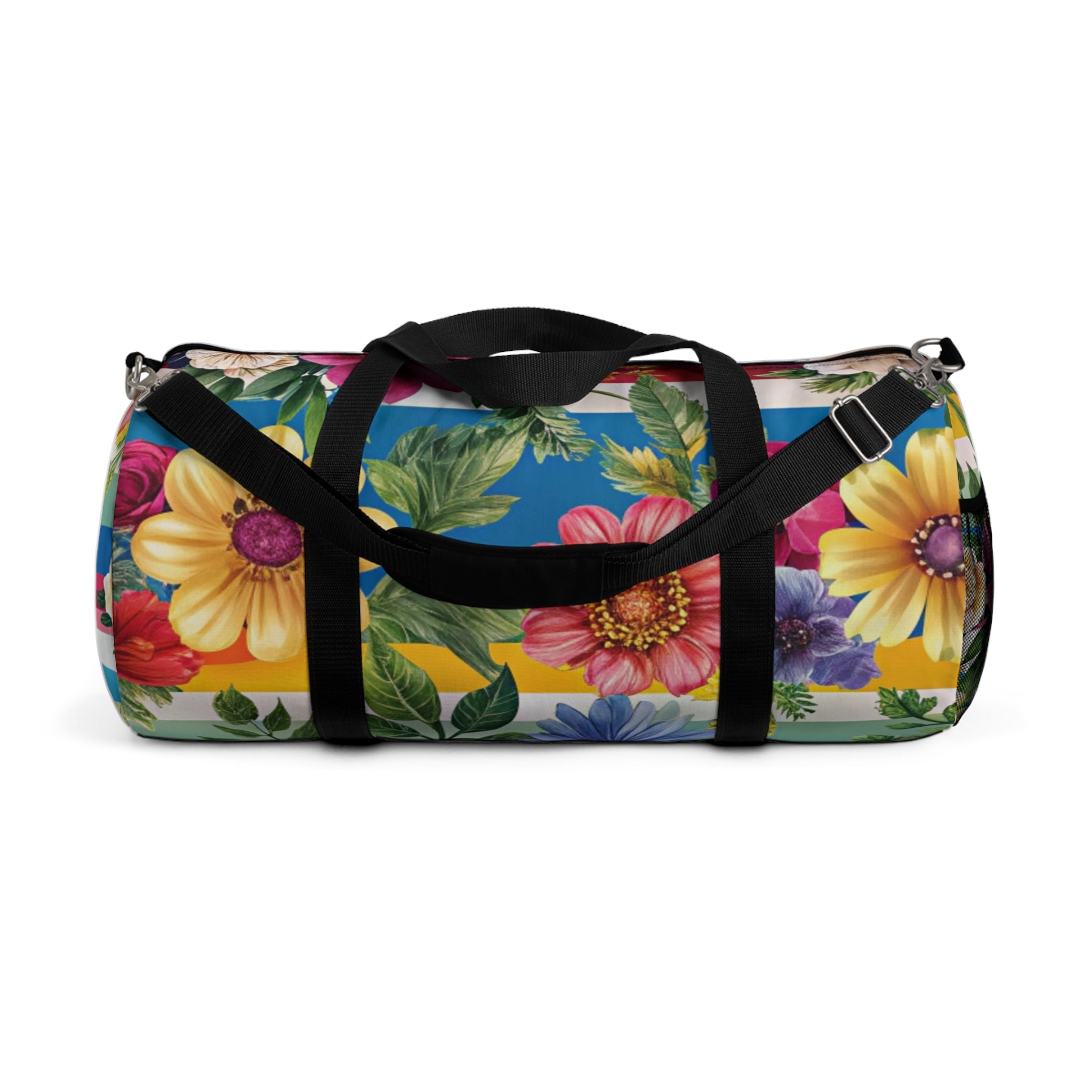 Floral Stripe 4K II Duffel Bag, Artsulli - Art is Long, Life is Short, Bags, Size, Large, , , , , 12720409688077635352