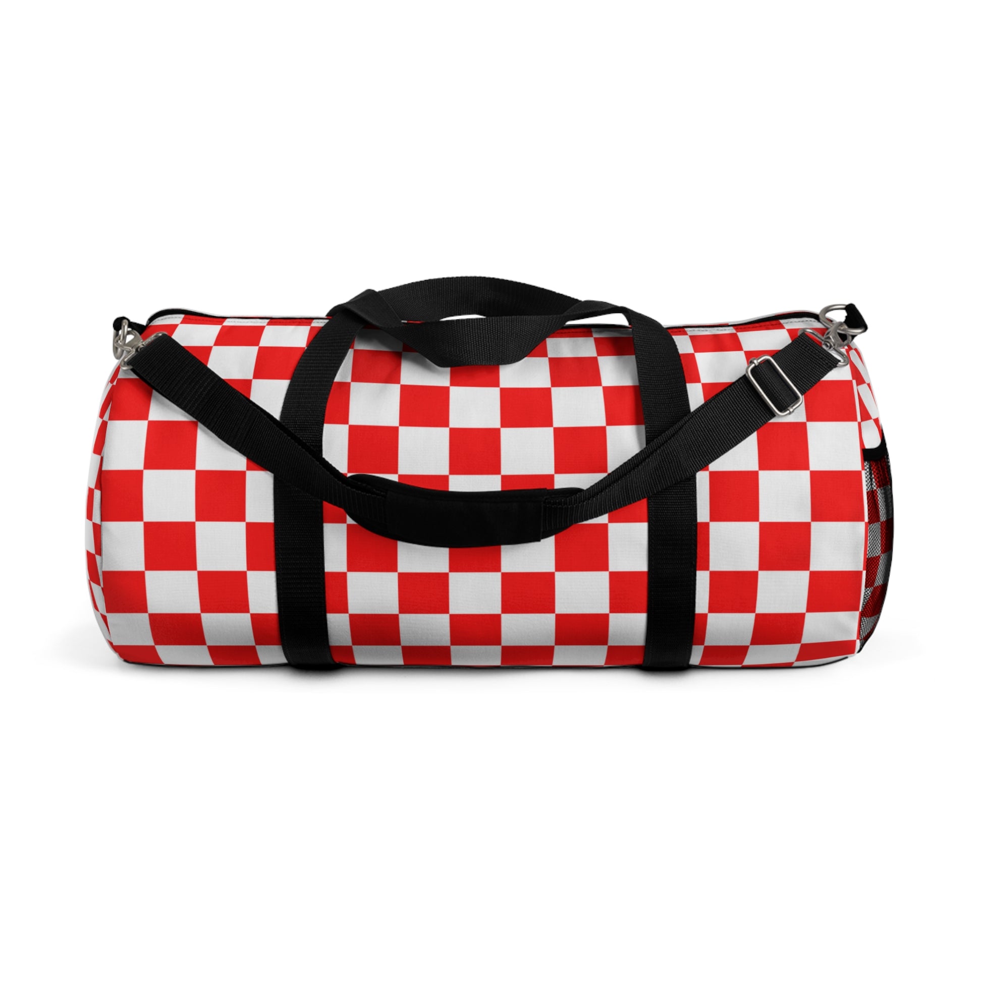 Checkerboard II Red and White Duffel Bag, Artsulli - Art is Long, Life is Short, Bags, Size, Large, , , , , 33026704411607807914
