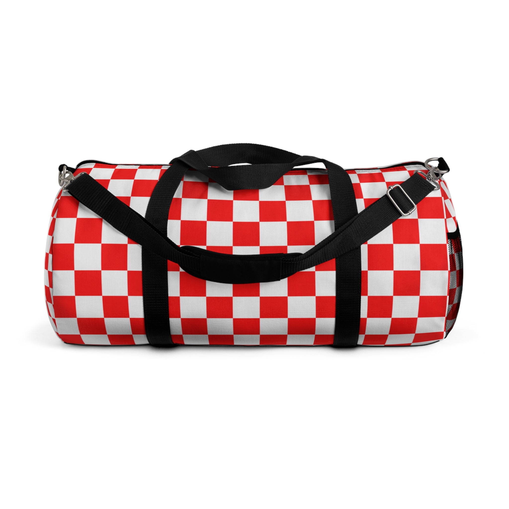 Checkerboard II Red and White Duffel Bag, Artsulli - Art is Long, Life is Short, Bags, Size, Large, , , , , 33026704411607807914