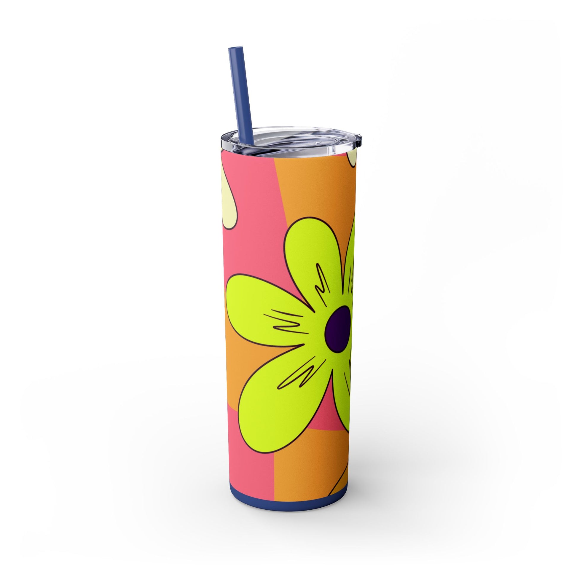 Trippy Sour Face Rave Skinny Tumbler with Straw, 20oz, Artsulli - Art is Long, Life is Short, Mug, , , , , , , 