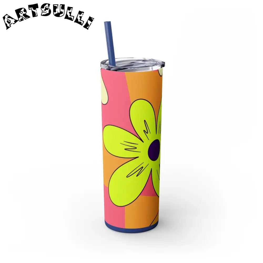 JAKKOUTTHEBXX Trippy Sour Face Rave Skinny Tumbler with Straw 20oz