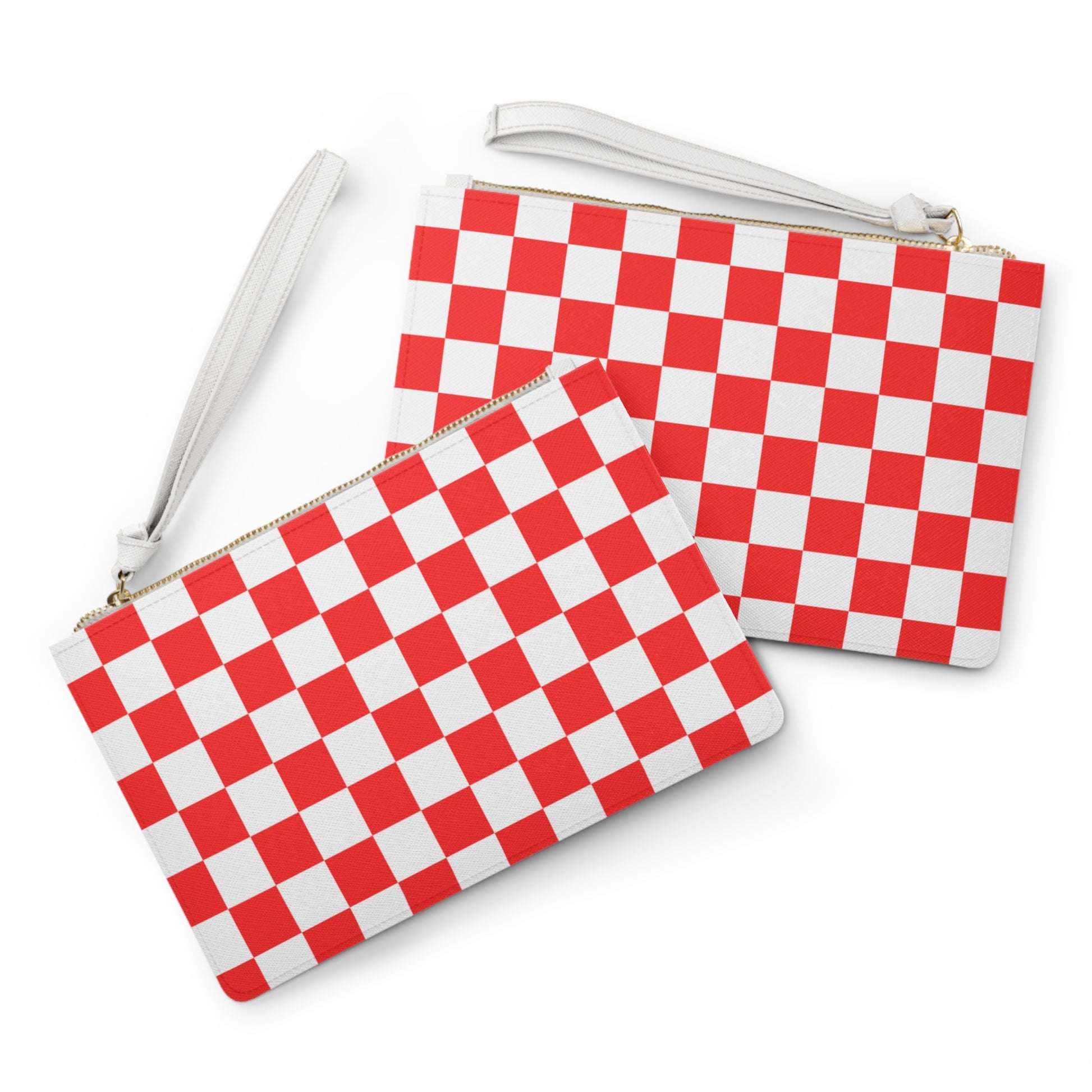 Checkerboard Red and White Clutch Bag, Artsulli - Art is Long, Life is Short, Bags, , , , , , , 