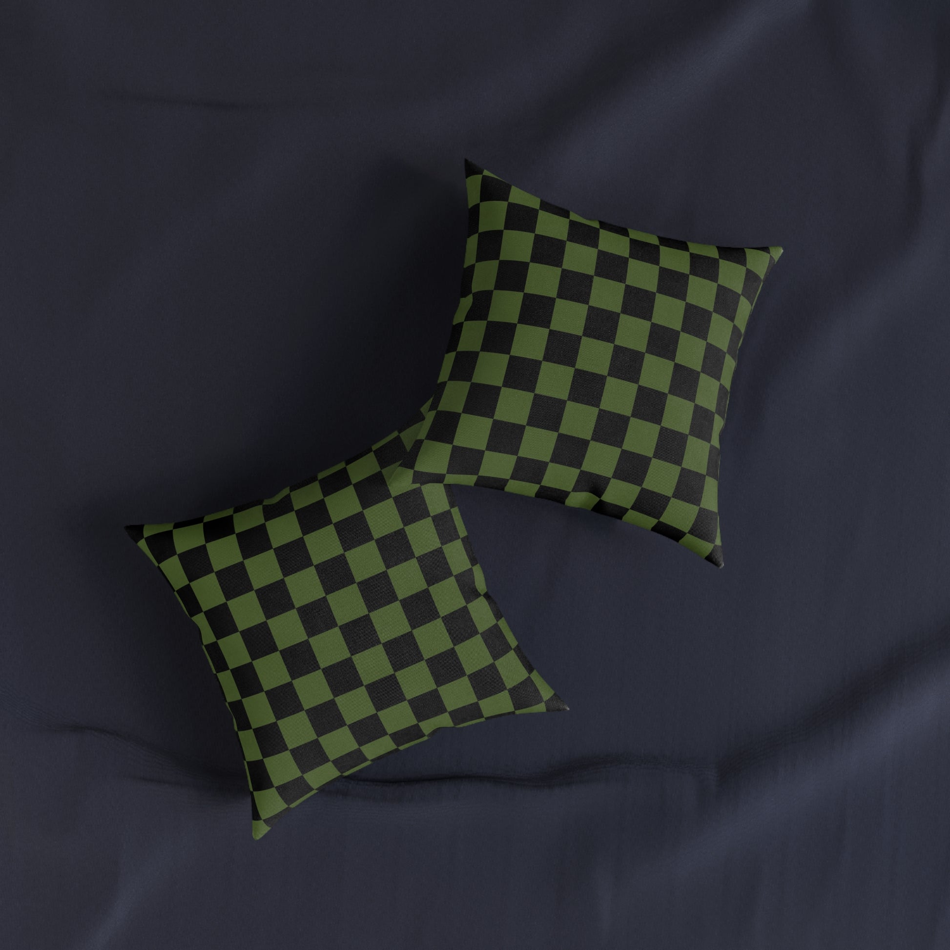 Checkerboard Olive Green and Black Square Pillow, Artsulli - Art is Long, Life is Short, Home Decor, , , , , , , 