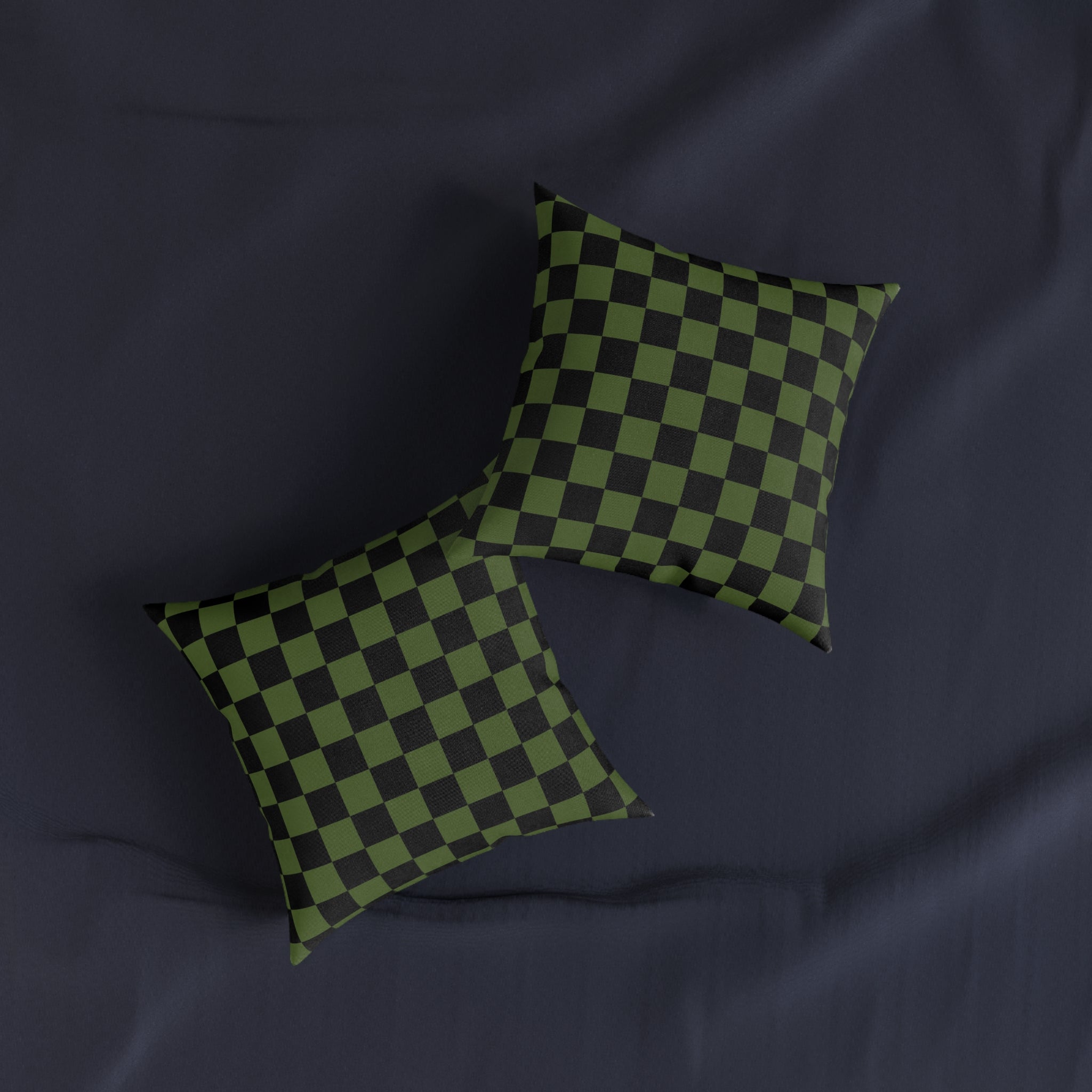 Checkerboard Olive Green and Black Square Pillow, Artsulli - Art is Long, Life is Short, Home Decor, , , , , , , 