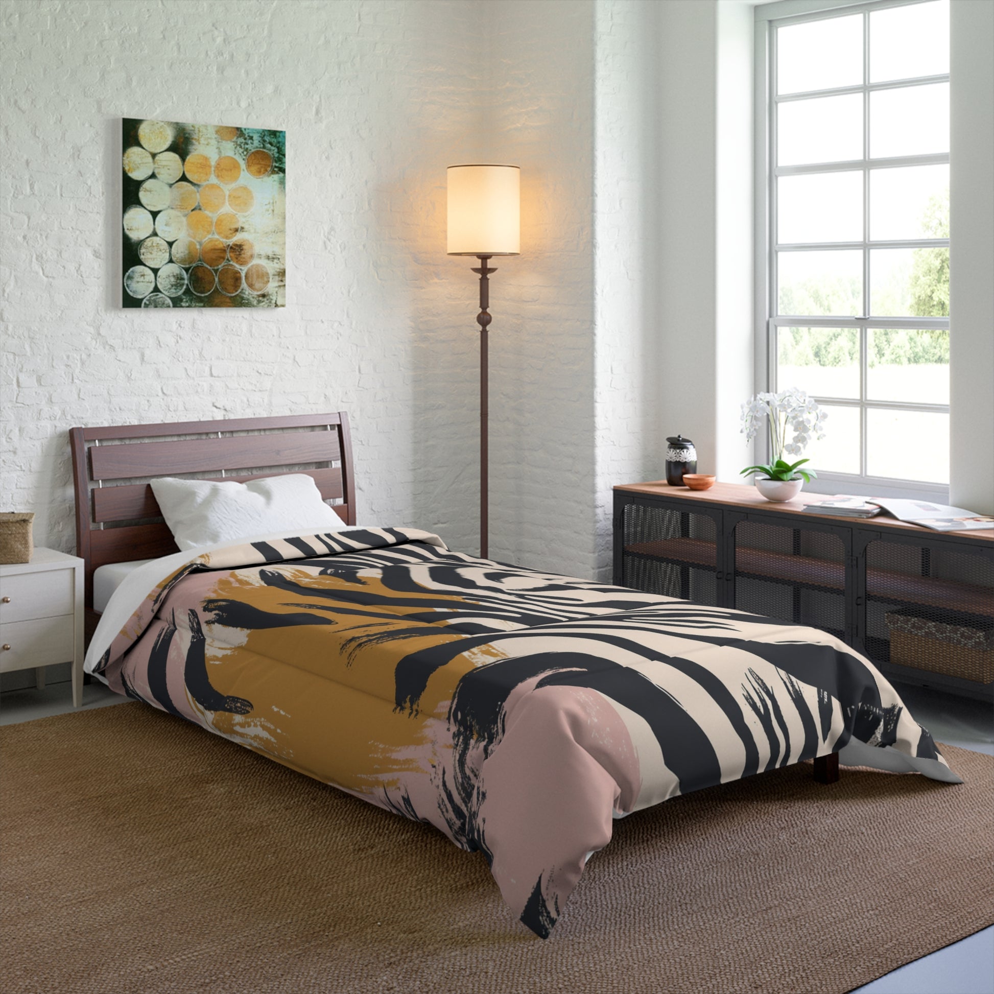 Zebra Brush Strokes Zebra Brush Strokes Comforter, Artsulli - Art is Long, Life is Short, Home Decor, , , , , , , 