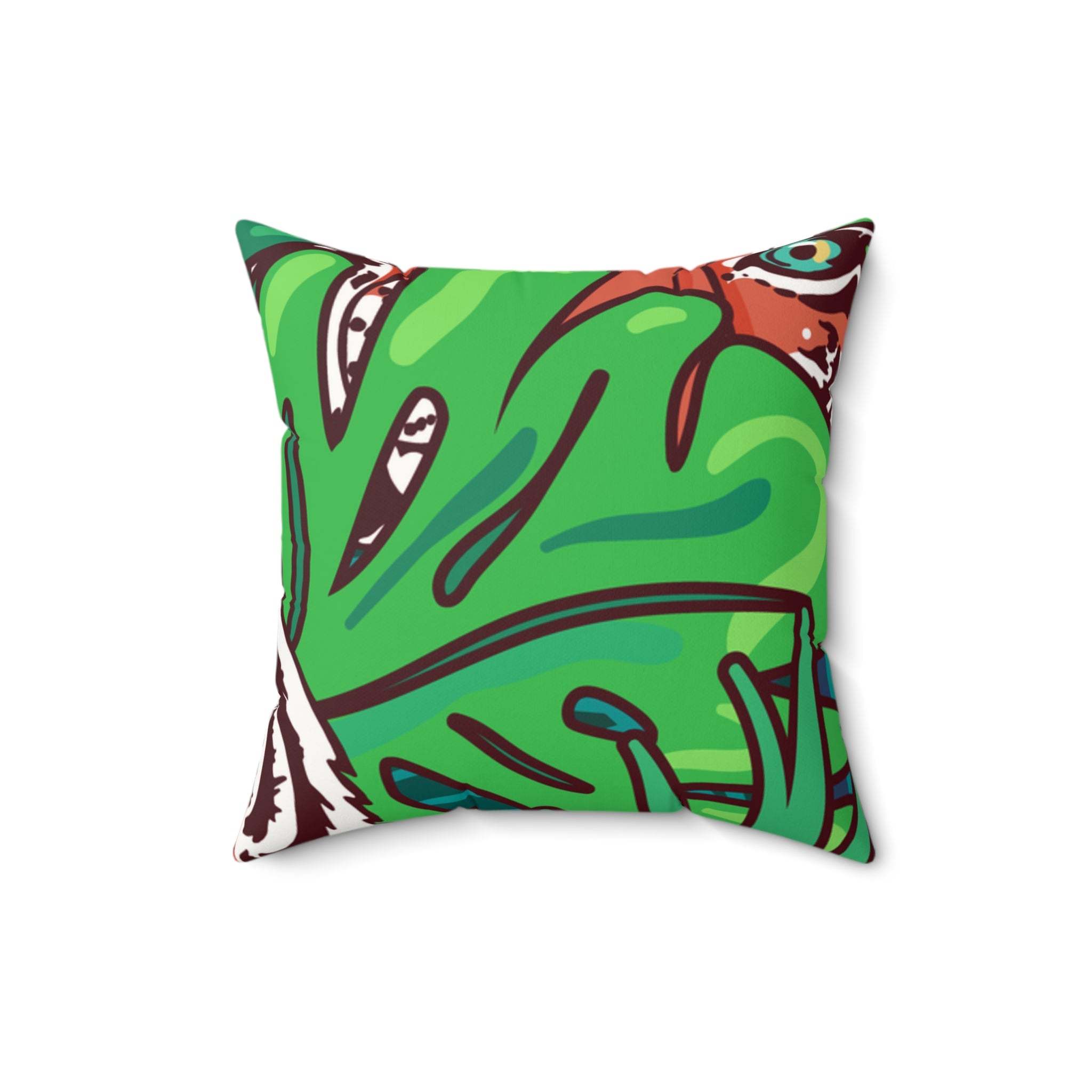 Tropical Jungle Tigers Blue and Green Faux Suede Square Pillow, Artsulli - Art is Long, Life is Short, Home Decor, Size, 16" × 16", , , , , 14284560645048