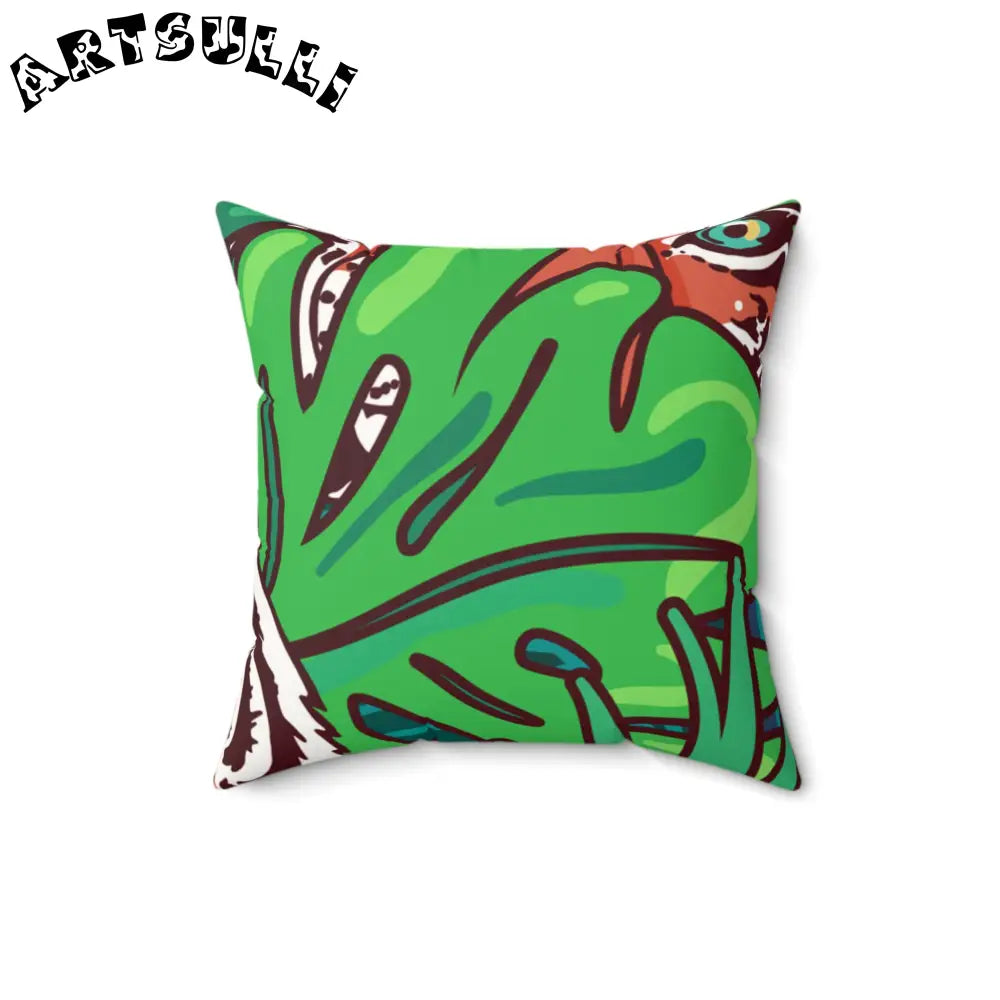 JAKKOUTTHEBXX Tropical Jungle Tigers Blue and Green Faux Suede