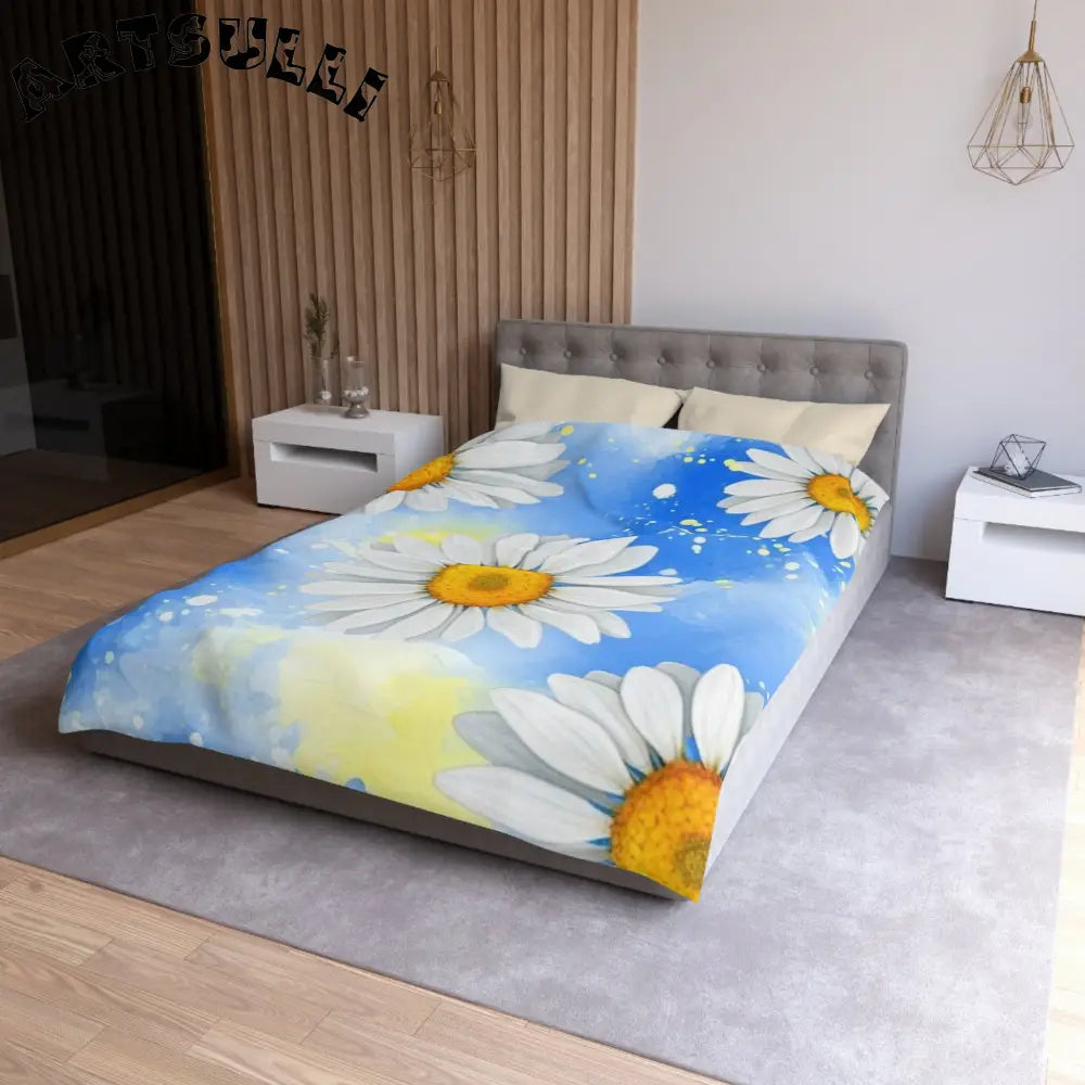 JAKKOUTTHEBXX Daisies Microfiber Duvet Cover JAKKOUTTHEBXX Artsulli