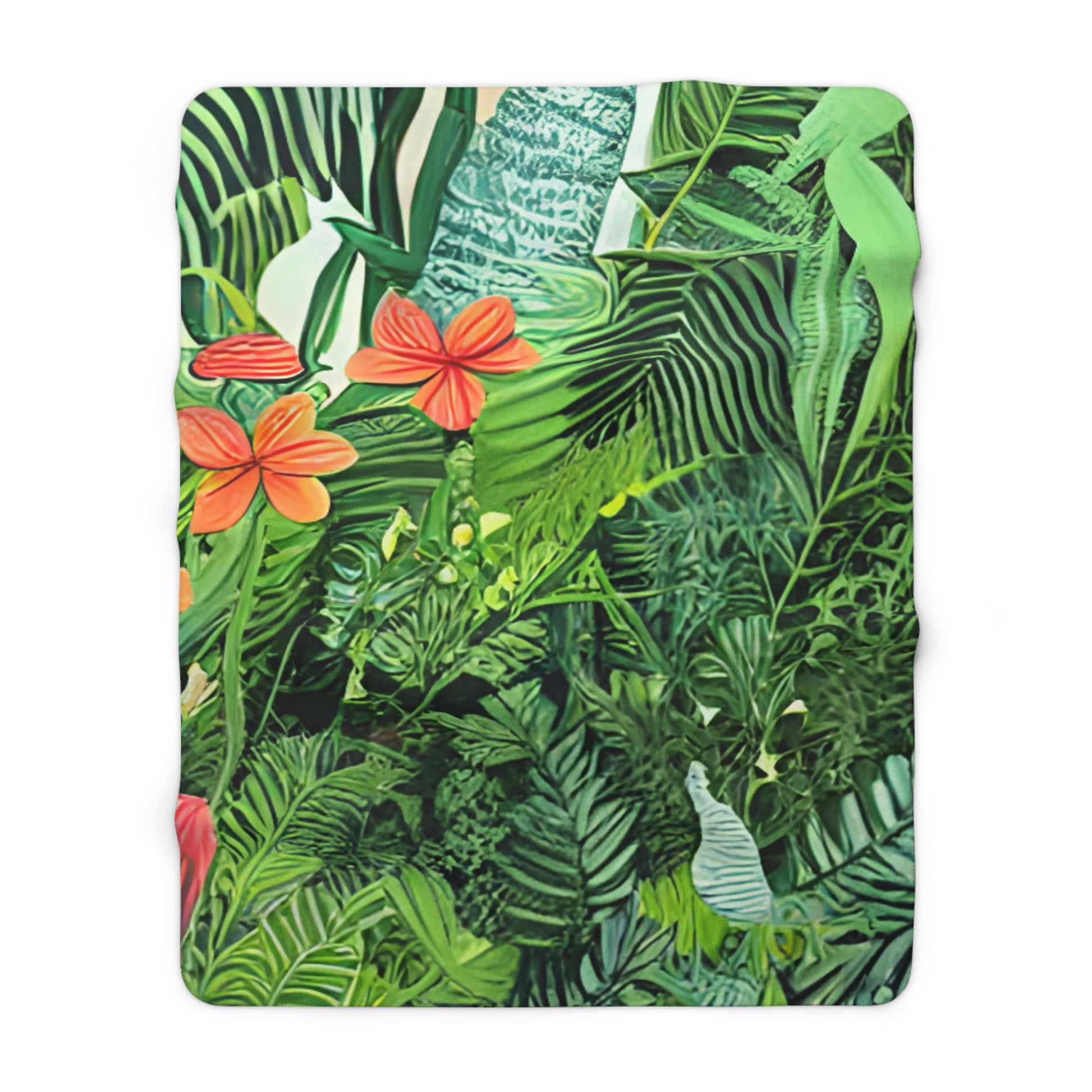 Jungle Zebra Art Sherpa Fleece Blanket, Artsulli - Art is Long, Life is Short, Home Decor, Size, 60" × 80", , , , , 62671476113518