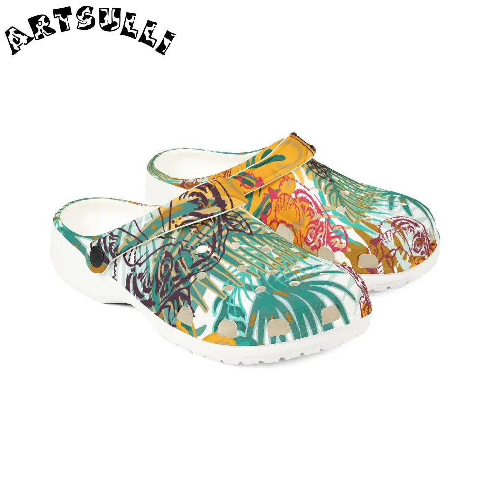JAKKOUTTHEBXX Tropical Jungle Tigers Green and Brown EVA Foam Rubber