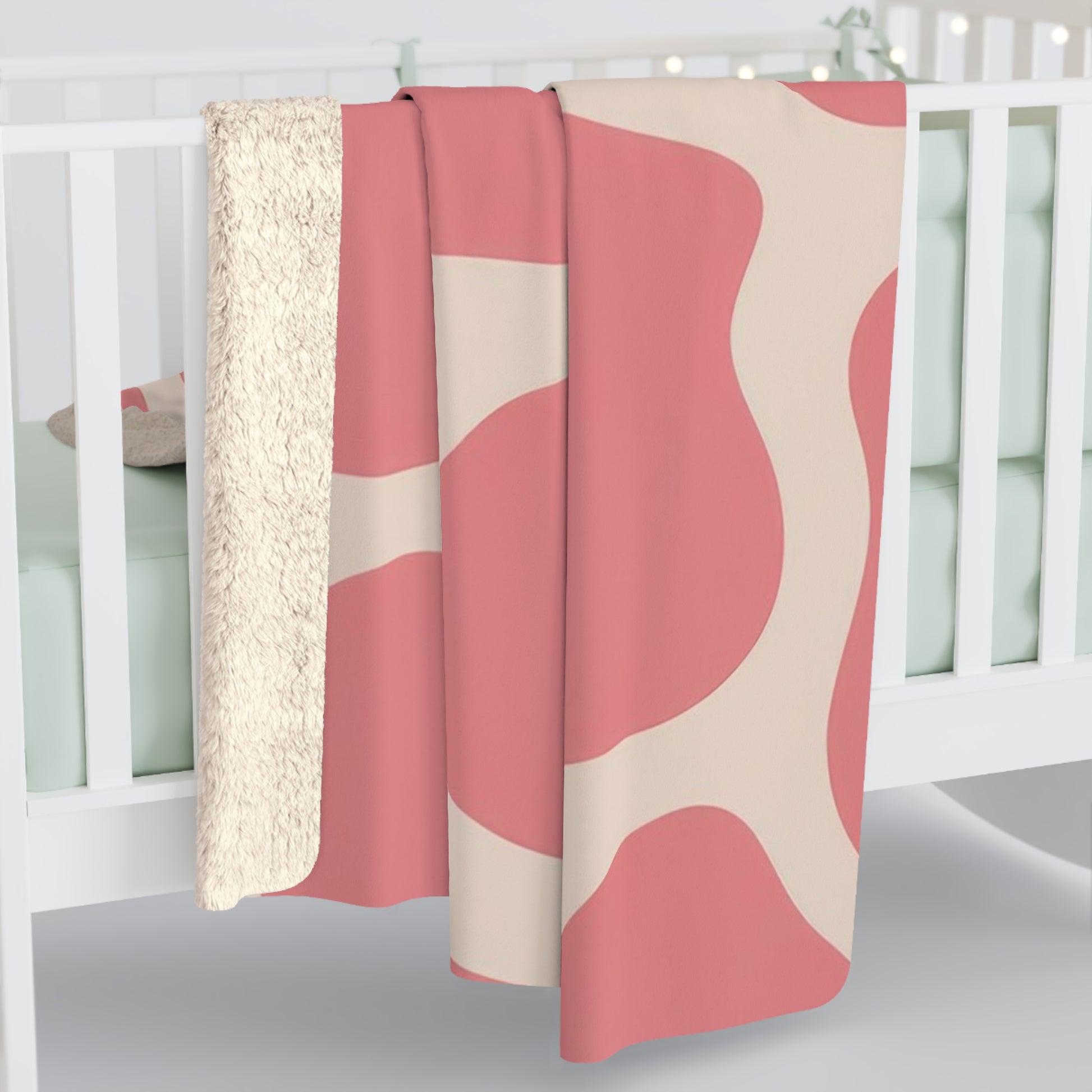 Pink and White Animal Print Sherpa Fleece Blanket, Artsulli - Art is Long, Life is Short, Home Decor, , , , , , , 