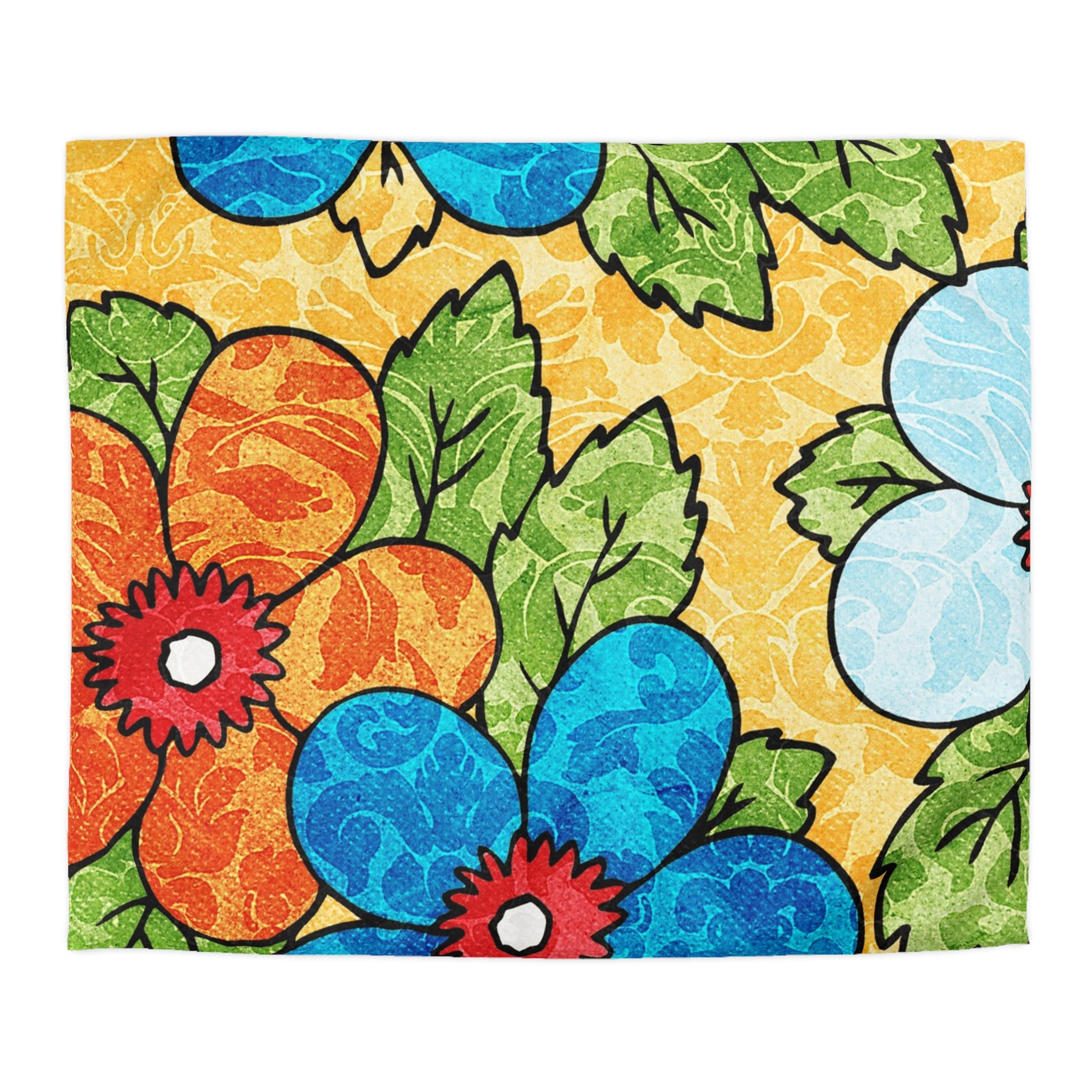 Groovy Yellow Floral Kl Microfiber Duvet Cover, Artsulli - Art is Long, Life is Short, Home Decor, Size, King, Color, Cream, , , 39833309609794552333