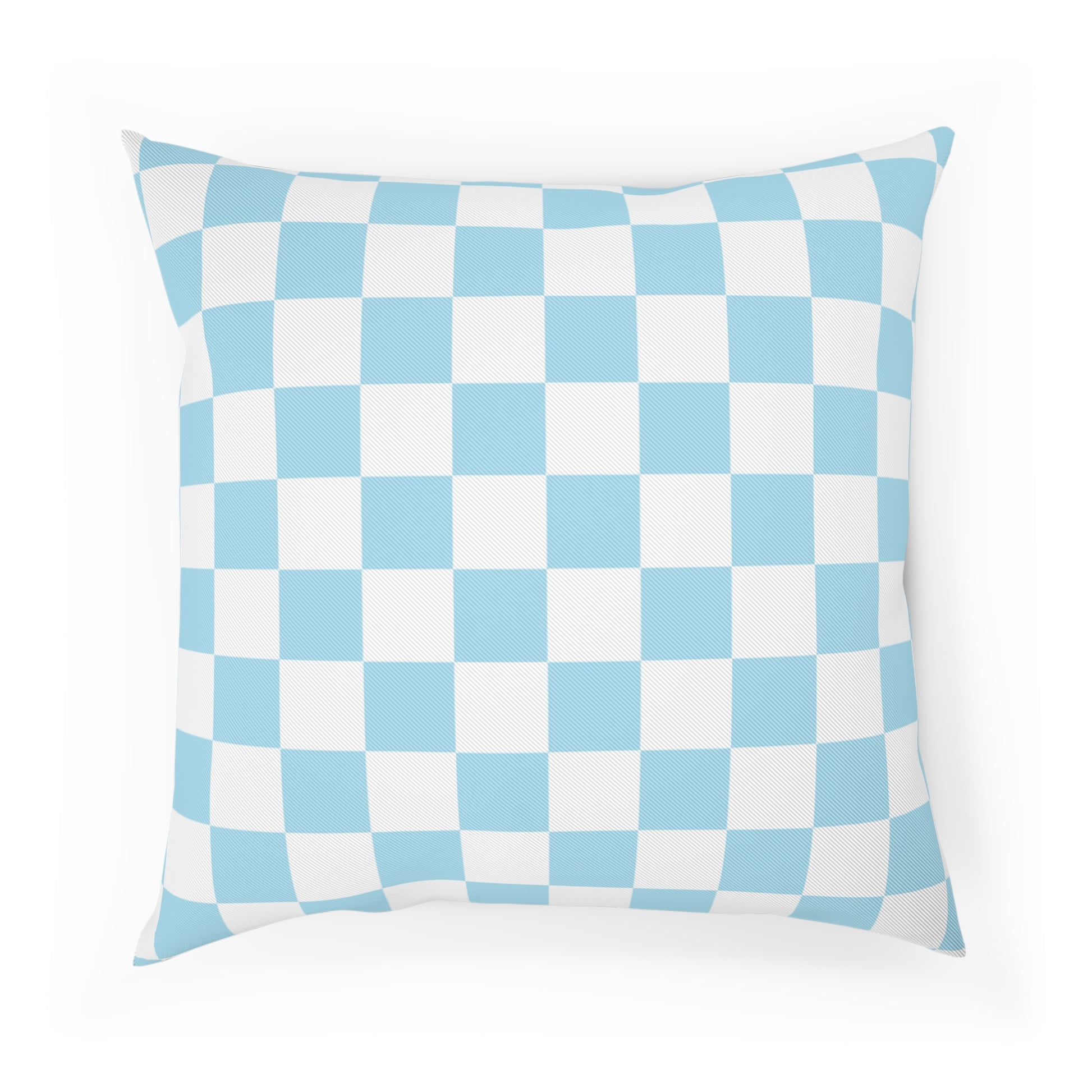 Checkerboard Sky Blue Cushion, Artsulli - Art is Long, Life is Short, Home Decor, Size, 18.1" × 18.1", , , , , 38609240608247371433