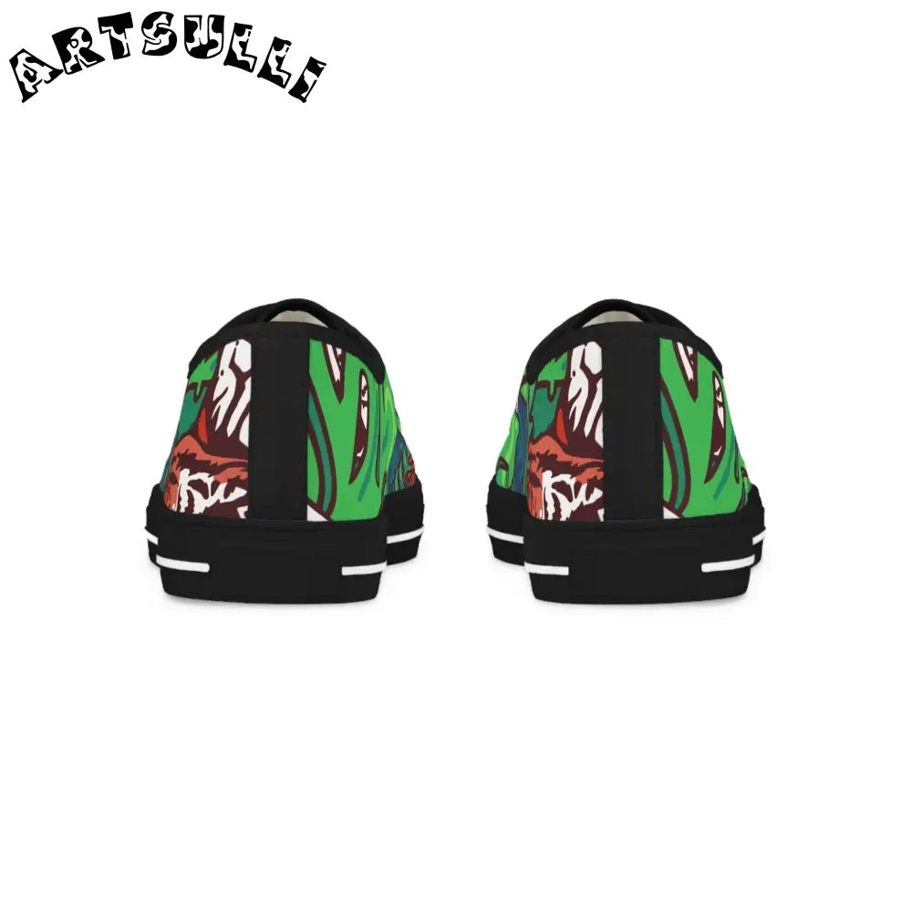 JAKKOUTTHEBXX Tropical Jungle Tigers Green and Blue Men’s Low Top