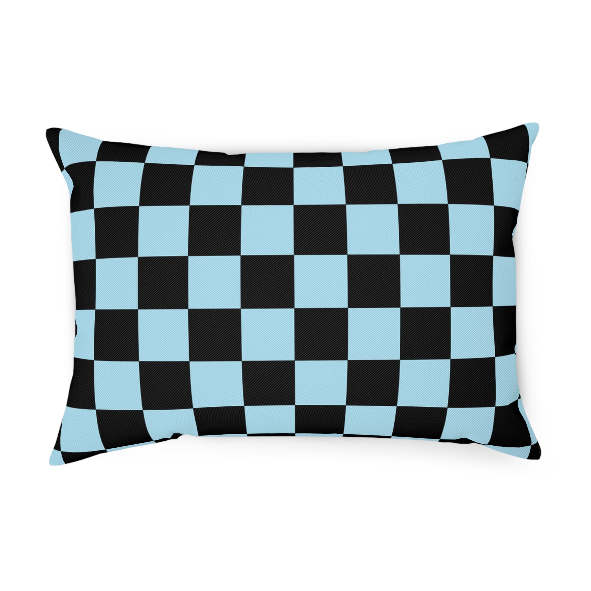 Checkerboard Black and Blue Cushion, Artsulli - Art is Long, Life is Short, Home Decor, Size, 19.7" × 13.8", , , , , 30351224992350472487