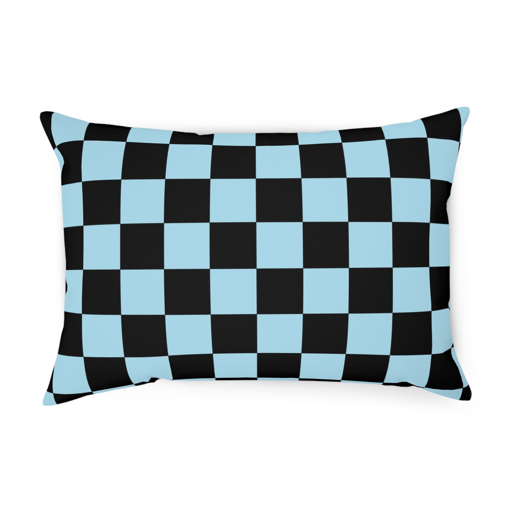 Checkerboard Black and Blue Cushion, Artsulli - Art is Long, Life is Short, Home Decor, Size, 19.7" × 13.8", , , , , 30351224992350472487