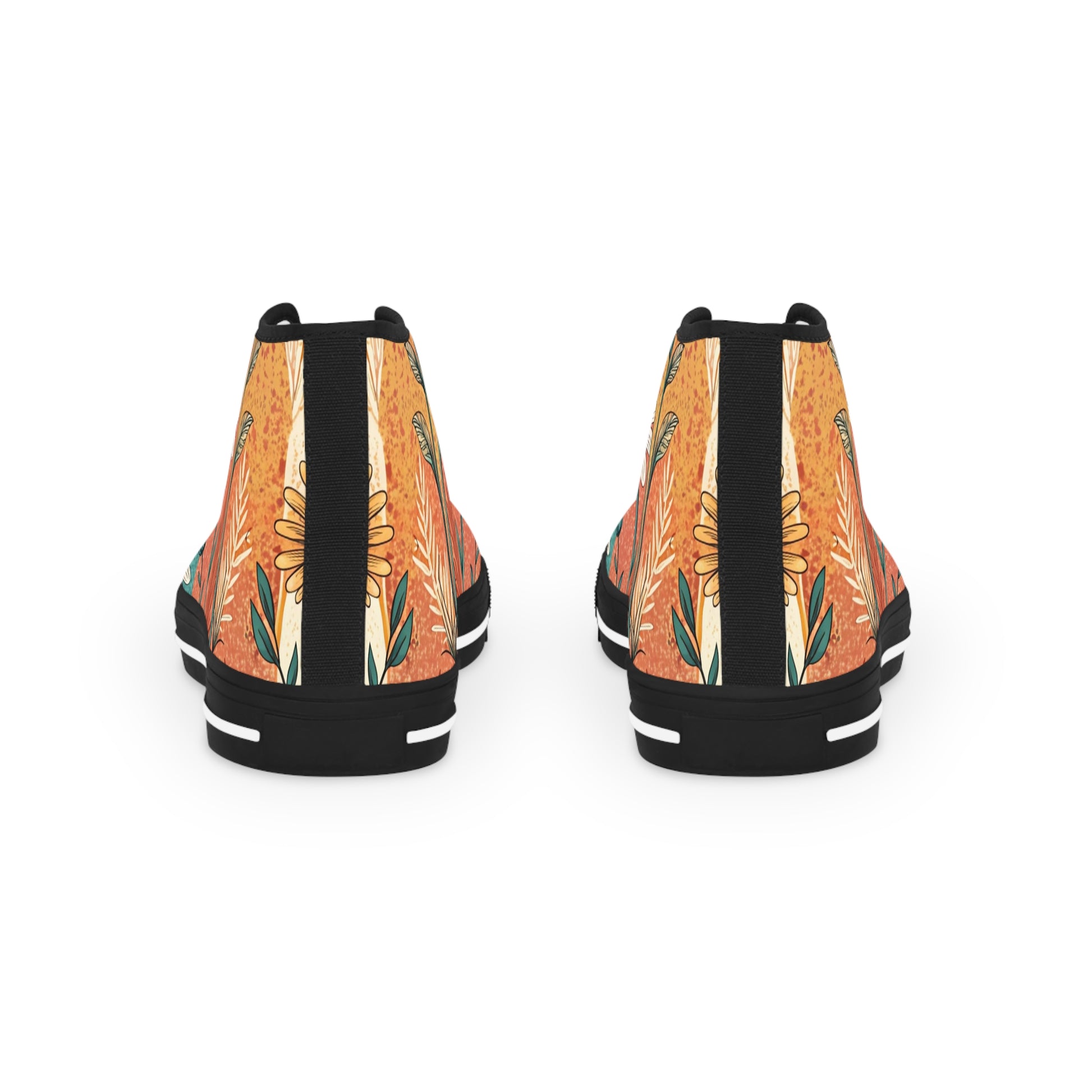 Retro Daisy Dream Men's High Top Sneakers, Artsulli - Art is Long, Life is Short, Shoes, , , , , , , 