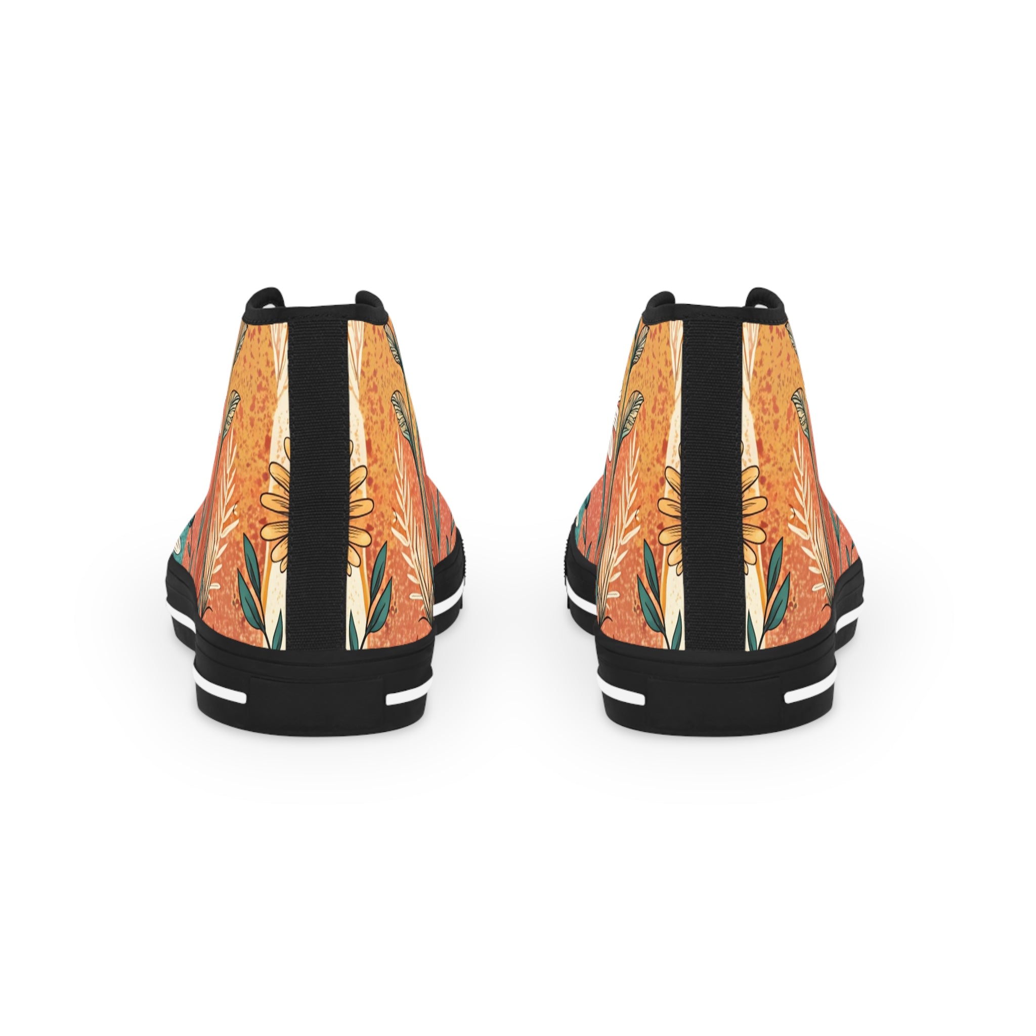 Retro Daisy Dream Men's High Top Sneakers, Artsulli - Art is Long, Life is Short, Shoes, , , , , , , 