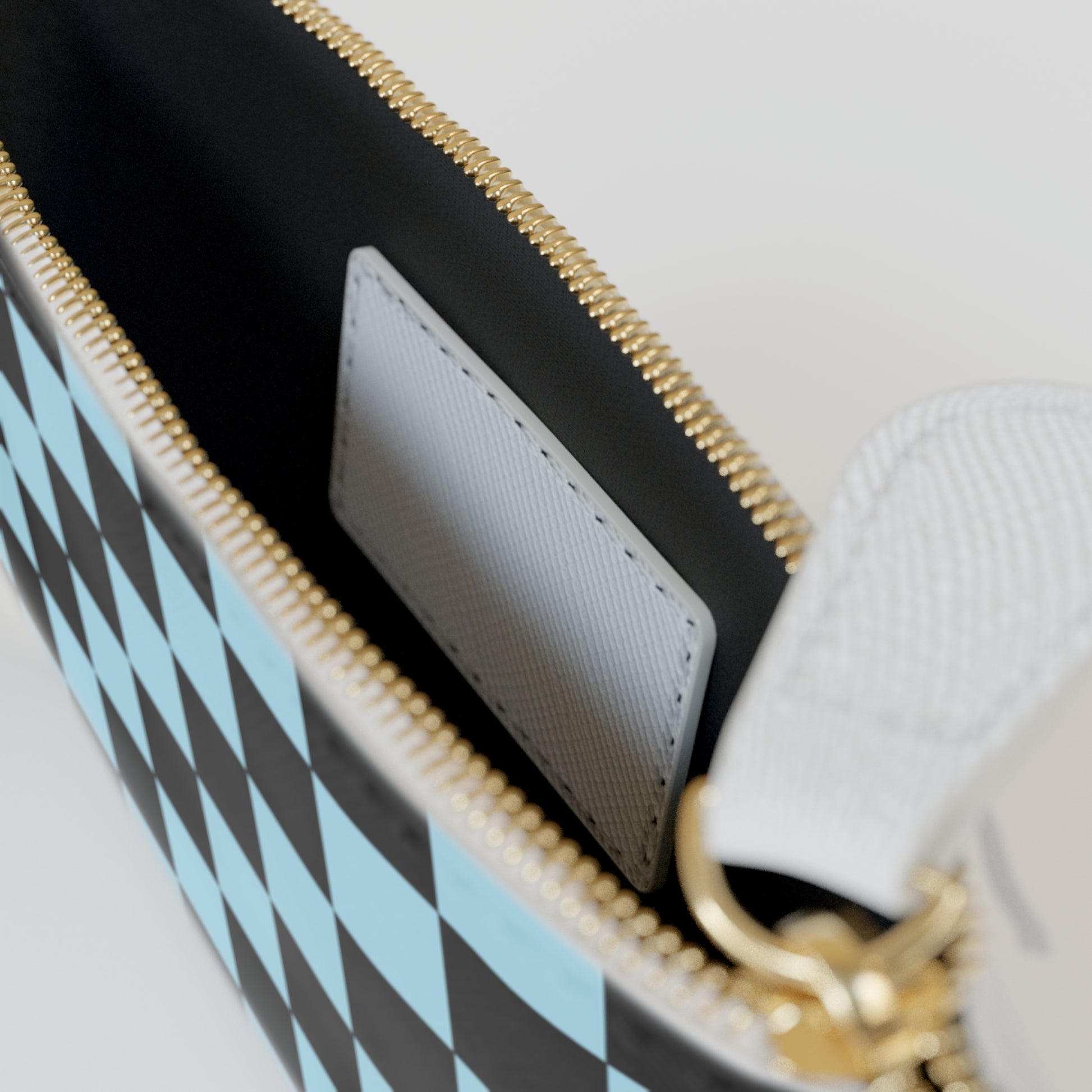 Checkerboard Black and Blue Mini Clutch Bag, Artsulli - Art is Long, Life is Short, Bags, , , , , , , 