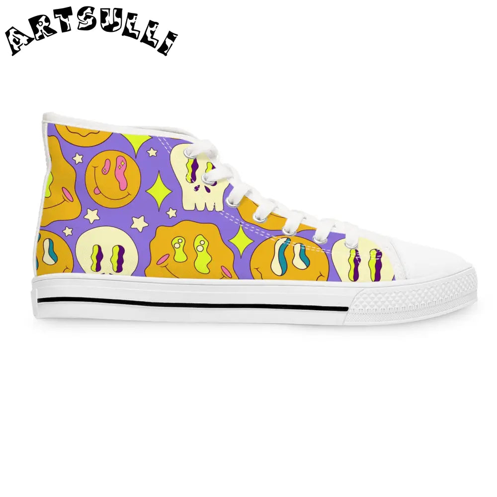 JAKKOUTTHEBXX Crystallic Smiley Dayglo Women’s High Top Sneakers