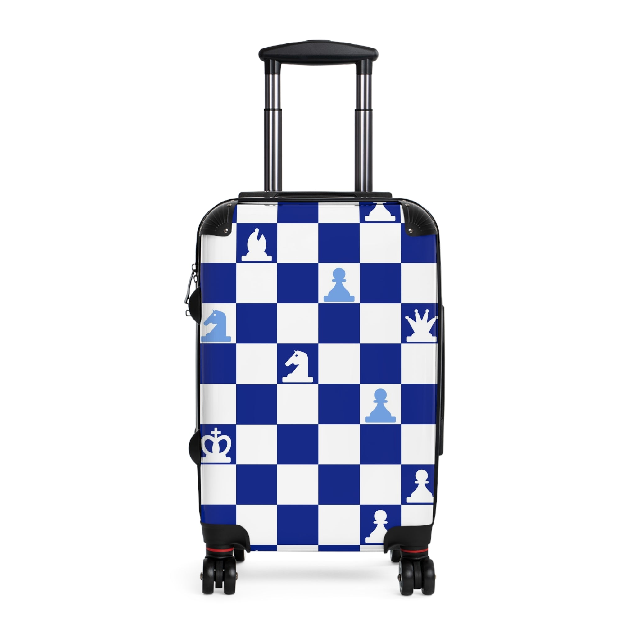 Chessboard Navy Blue Suitcase, Artsulli - Art is Long, Life is Short, Bags, Size, Small, Color, Black, , , 42652279641580140926
