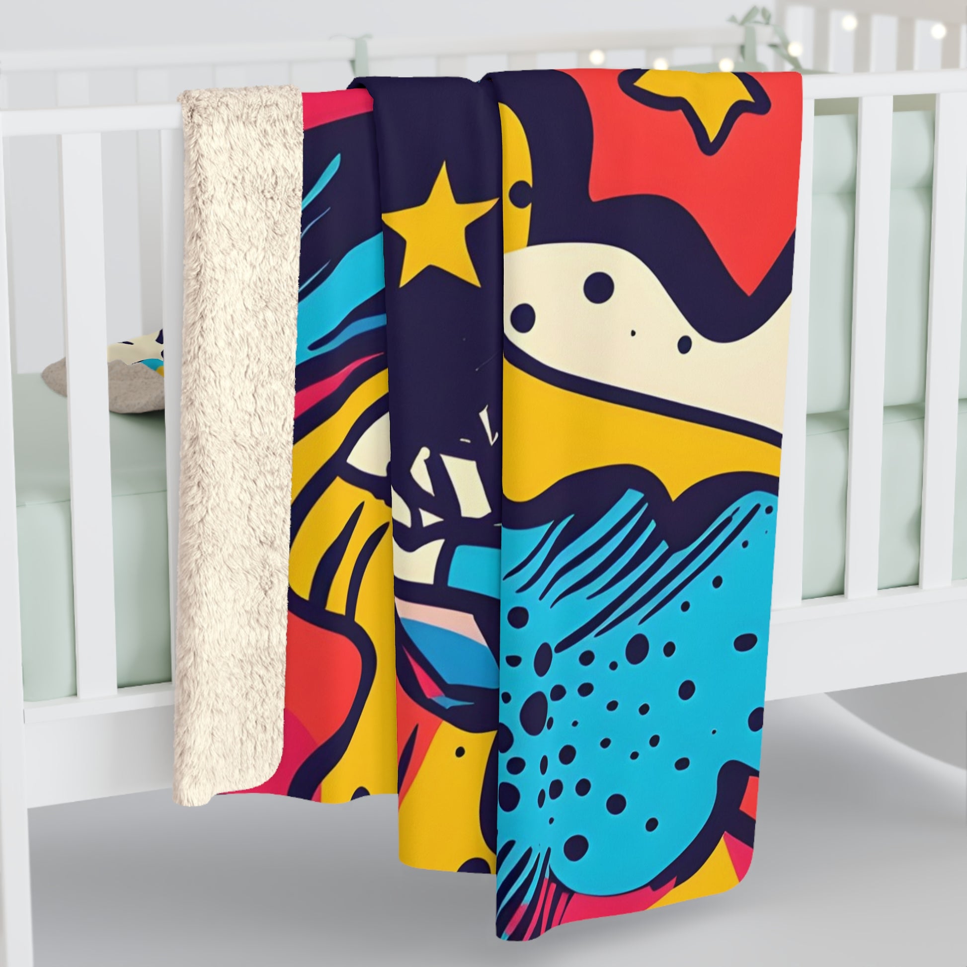Comic x Pop Art Sherpa Fleece Blanket, Artsulli - Art is Long, Life is Short, Home Decor, , , , , , , 