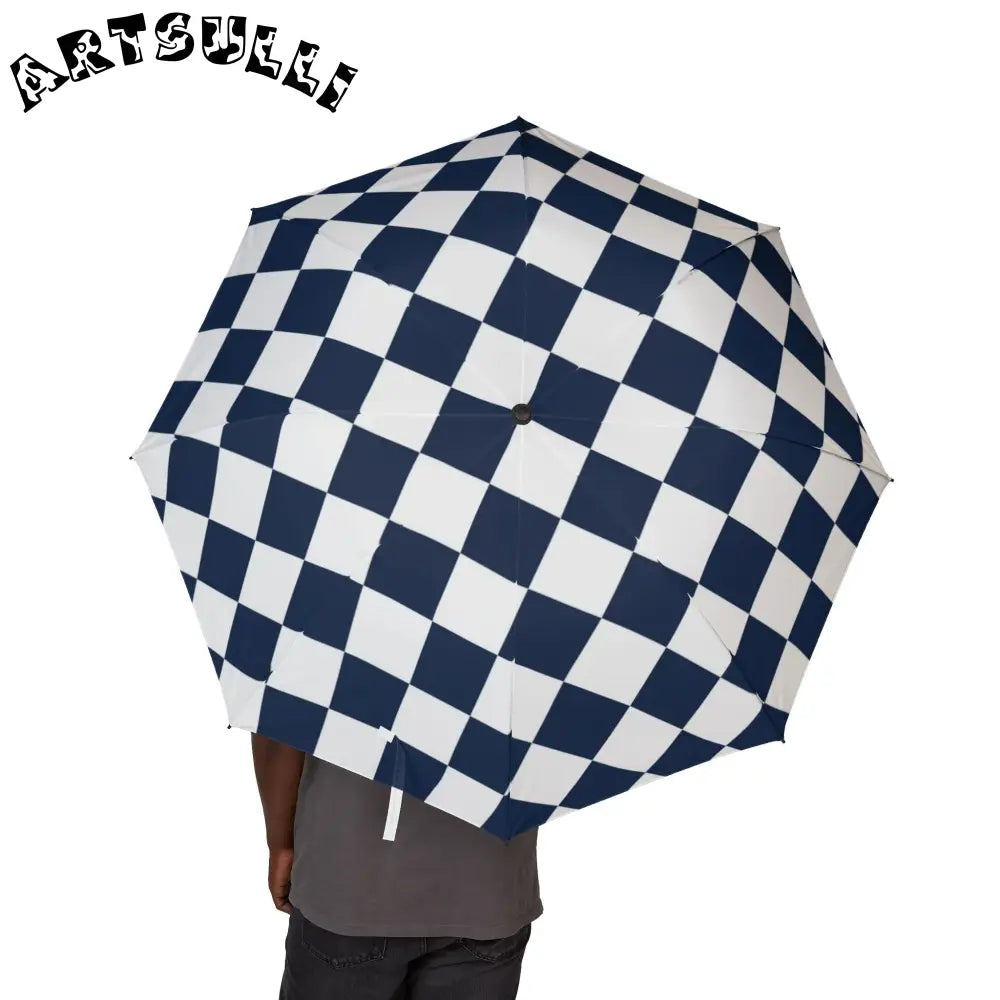 JAKKOUTTHEBXX Checkerboard White and Black Semi-Automatic Foldable