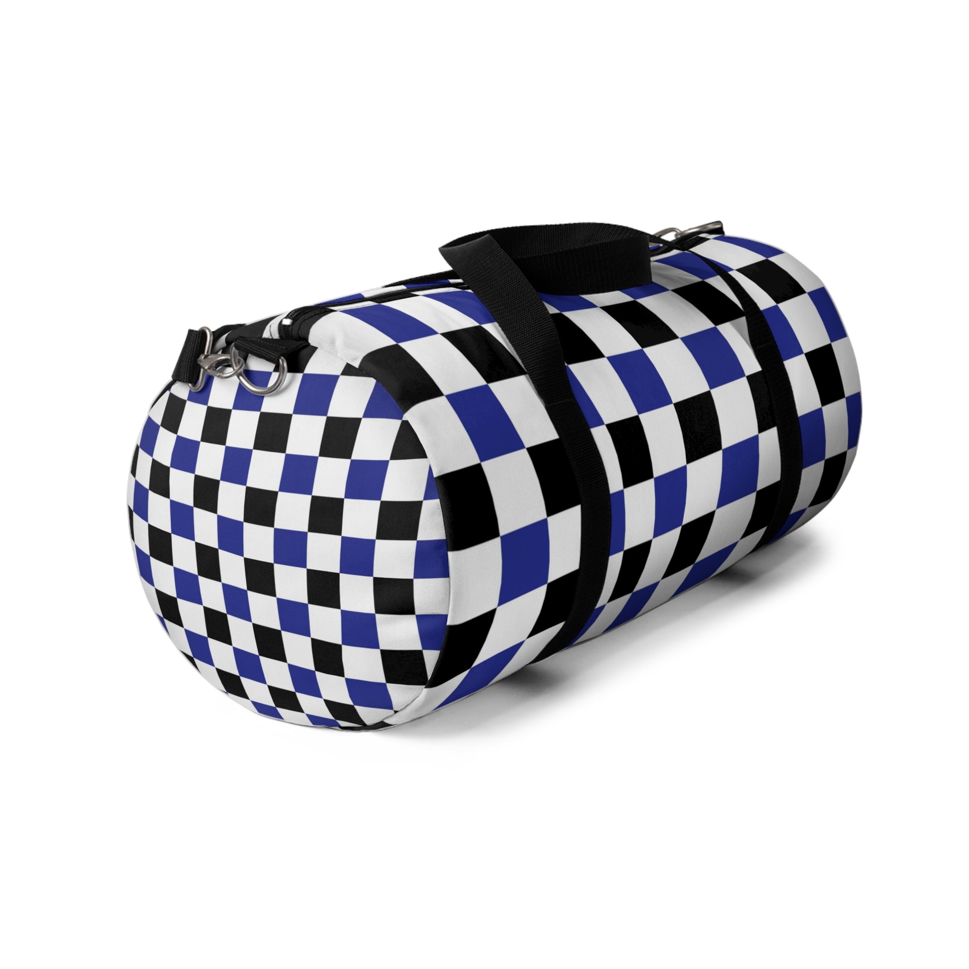 Checkerboard Blue White and Black Duffel Bag, Artsulli - Art is Long, Life is Short, Bags, , , , , , , 