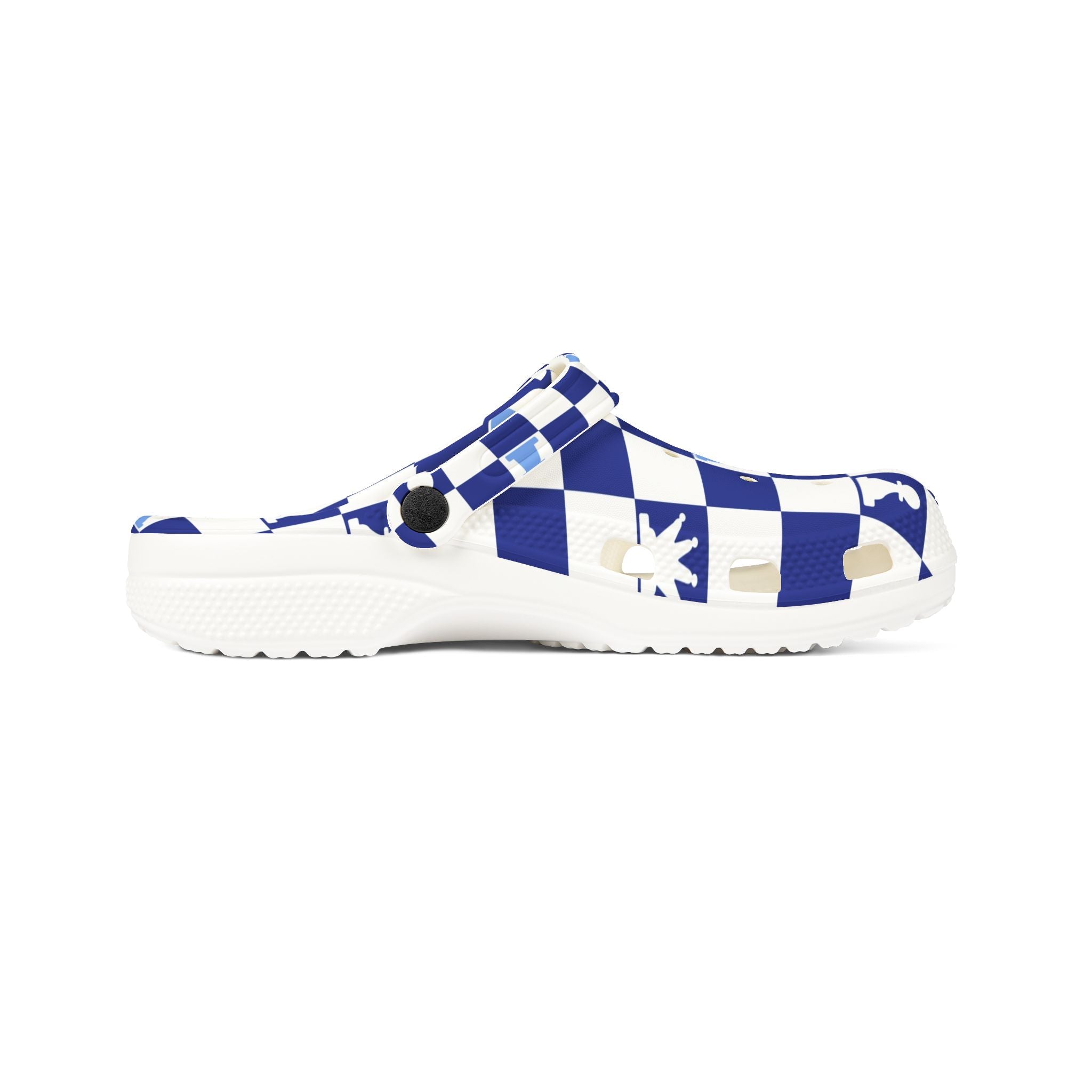 Chessboard Navy Blue EVA Foam Rubber Shoes (AOP), Artsulli - Art is Long, Life is Short, Shoes, , , , , , , 